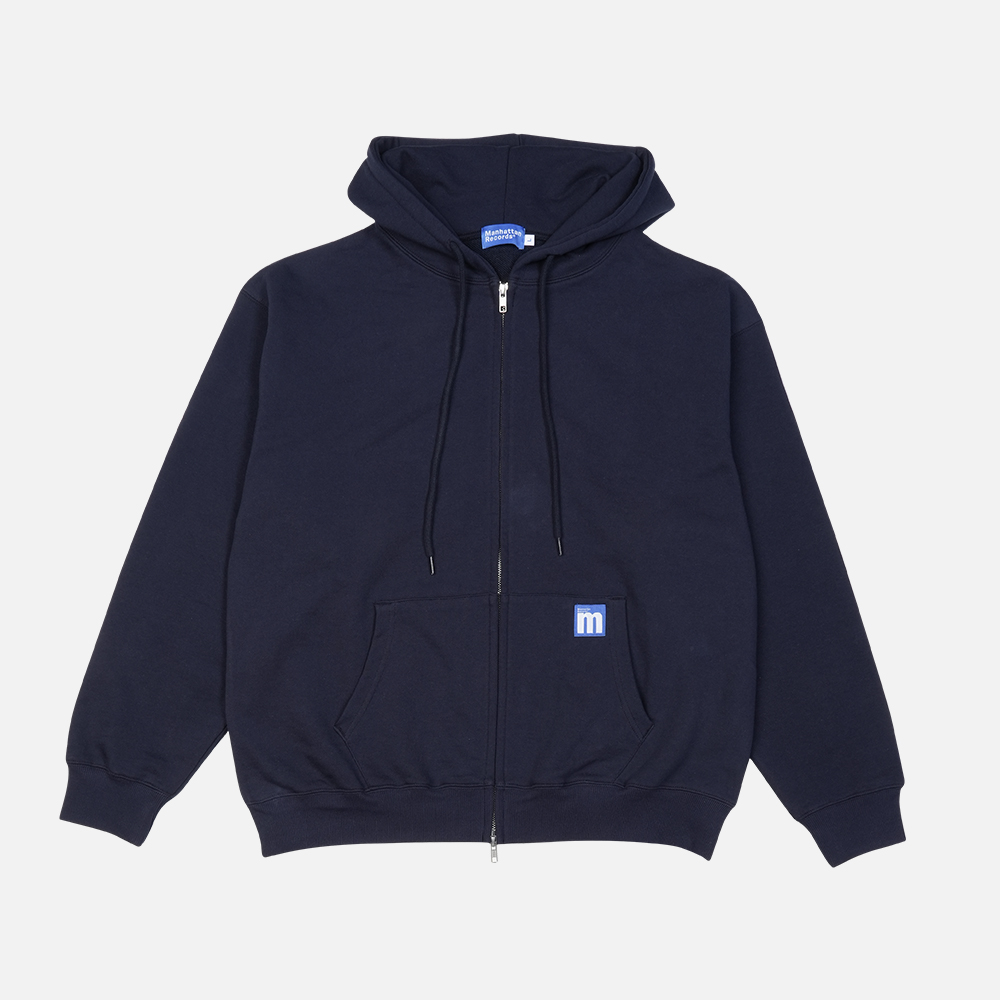 맨하탄 레코즈 라인 로고 집업 후디 - 네이비(Manhattan Records Line Logo Zip Up Hoodie - Navy) - 2