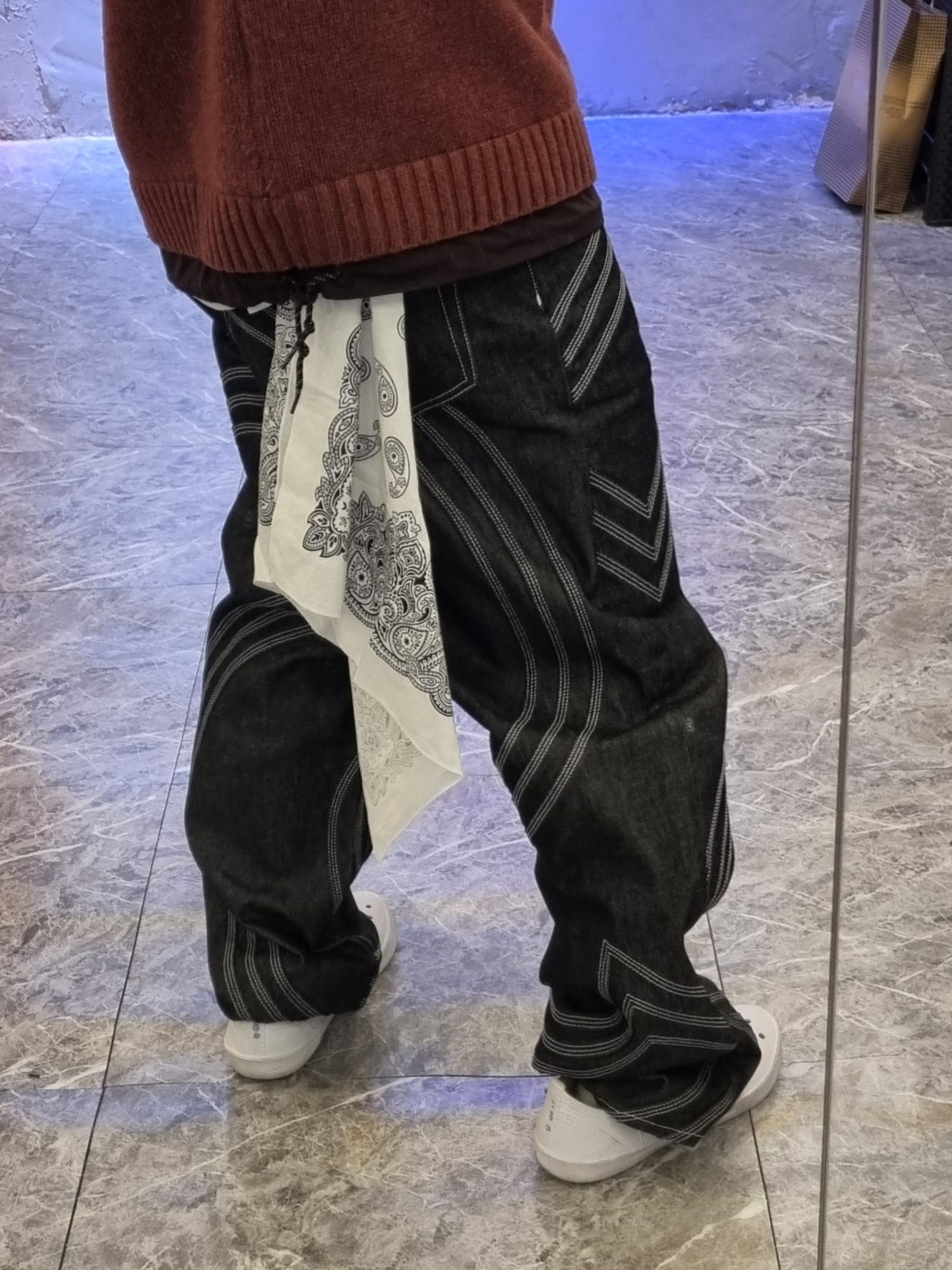 Supreme S Logo Rigid Baggy Jean Rigid Black - 25SS 착용 스타일