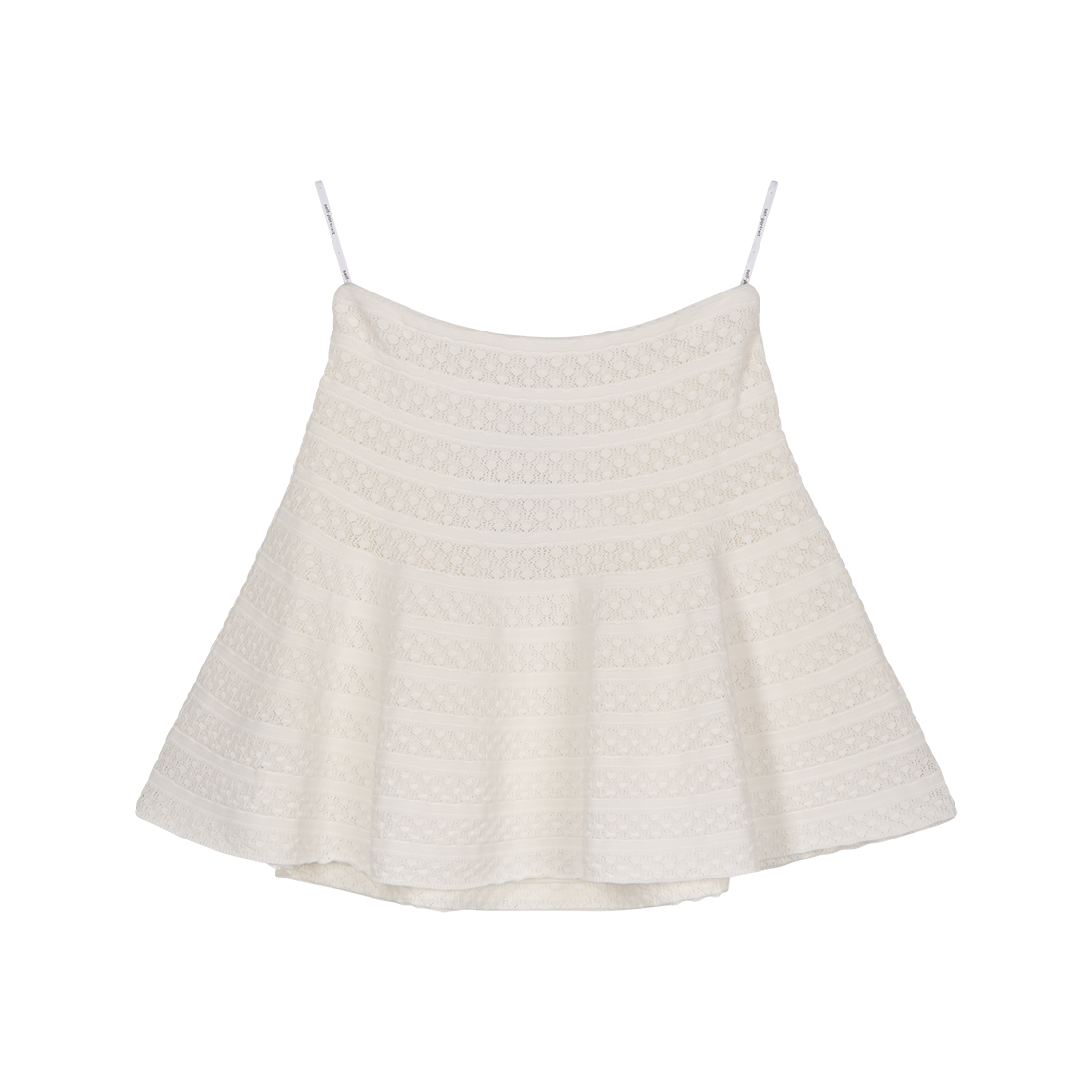 셀프 포트레이트 우먼 화이트 포인텔 니트 미니 스커트 화이트 - 26SS(Self Portrait Women White Pointelle Knit Mini Skirt White - 26SS) - 2