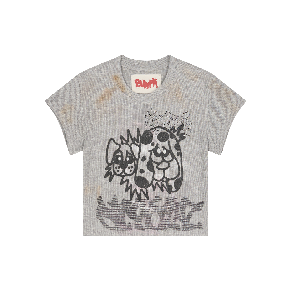 산쿠안즈 우먼 B26SSFTS0101 그래픽 숏 슬리브 그레이 - 26SS(Sankuanz Women B26SSFTS0101 Graphic Short Sleeve Grey - 26SS)