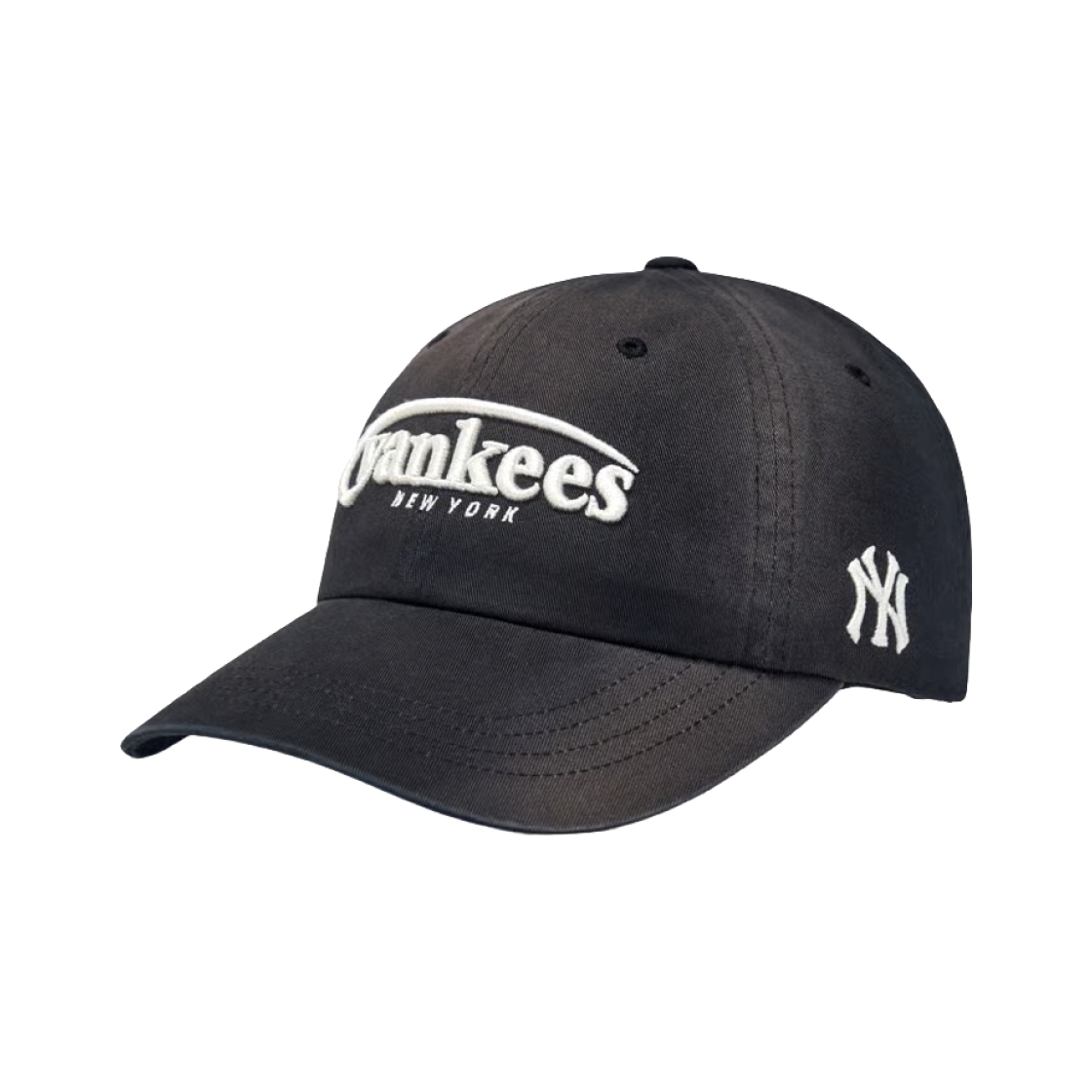 MLB 빈티지 워싱 커브 로고 언스트럭쳐 볼캡 뉴욕양키스 블랙(MLB Vintage Washing Curve Logo Unstructured Ball Cap New York Yankees Black)
