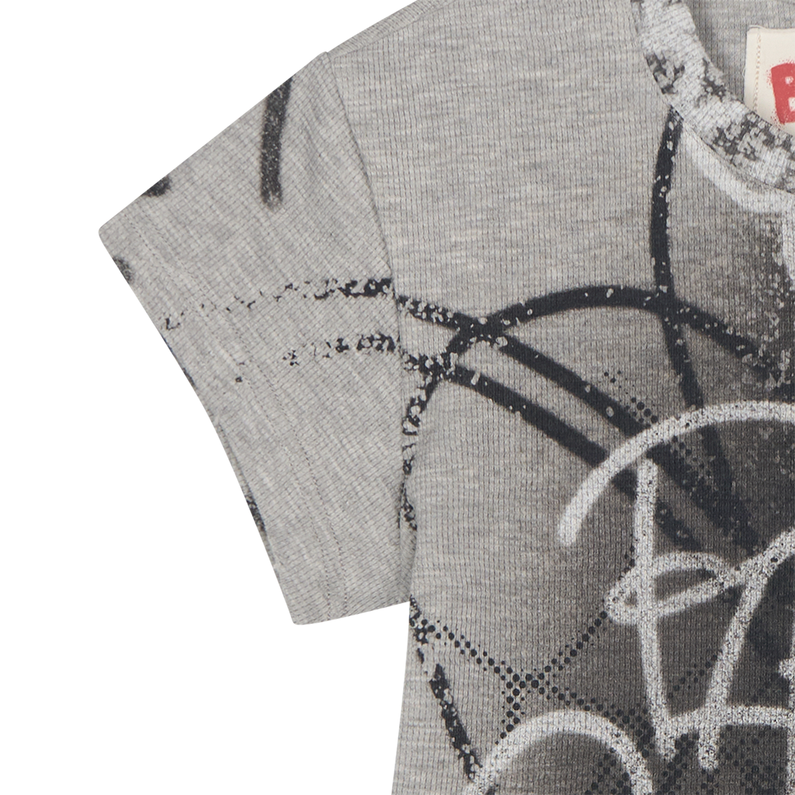 산쿠안즈 우먼 S25SSFTS0192 그래픽 숏 슬리브 그레이 - 26SS(Sankuanz Women S25SSFTS0192 Graphic Short Sleeve Grey - 26SS) - 5