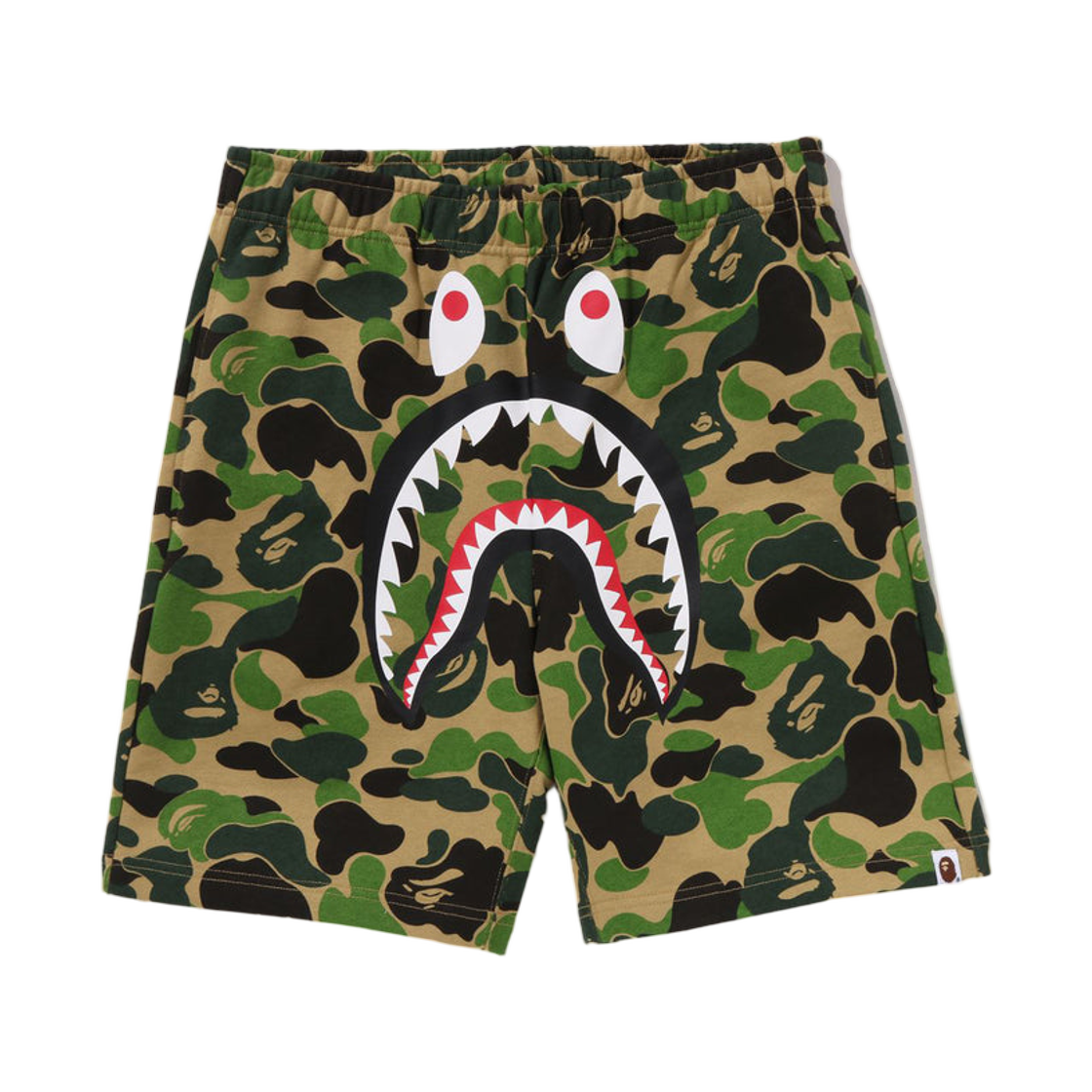 베이프 ABC 카모 샤크 스웨트 쇼츠 그린(BAPE ABC Camo Shark Sweat Shorts Green)