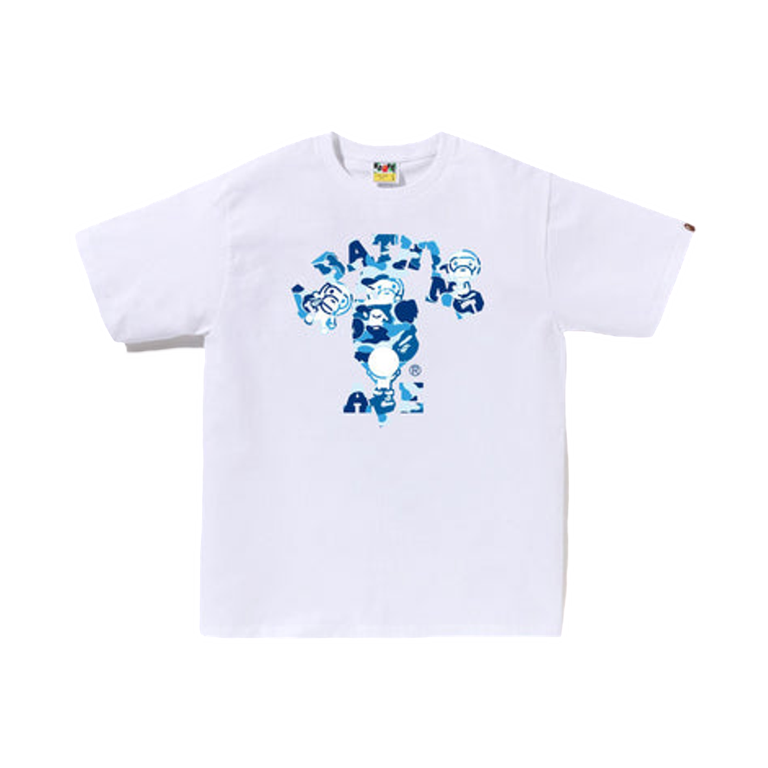- BAPE ABC Camo College Milo T-Shirt White Blue