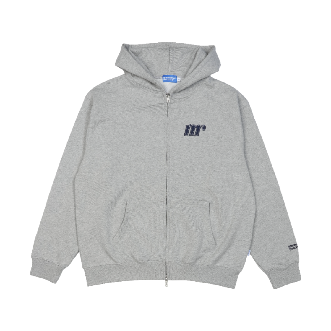 맨하탄 레코즈 로고 집업 후디 - 그레이