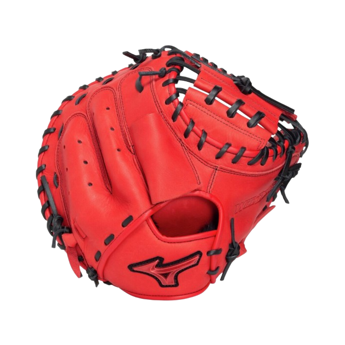 1AJCR3460009 Mizuno Will Drive Red Softball Bat Catcher's M-R Type Glove Black