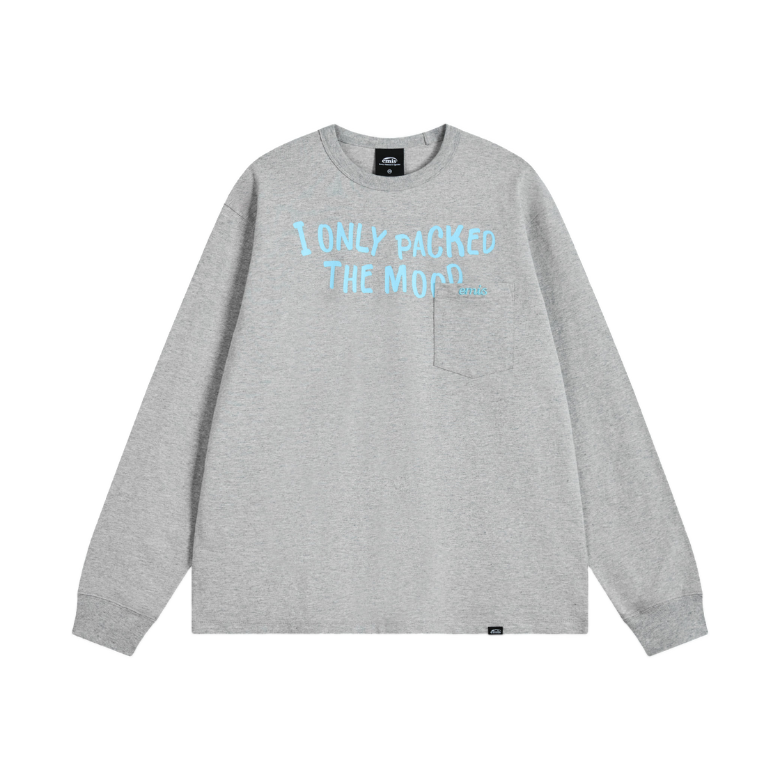 이미스 포켓 롱슬리브 티셔츠 멜란지 그레이(Emis Pocket Long Sleeve T-Shirt Melange Gray)
