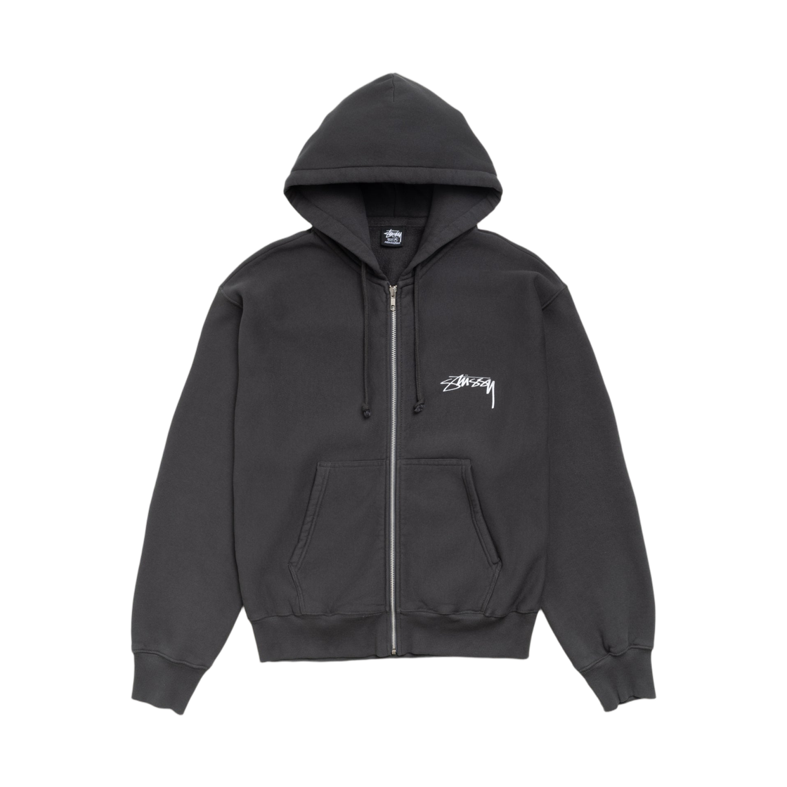 스투시 스케이트 스택 집 후드 피그먼트 다이드 페이디드 블랙(Stussy Skate Stack Zip Hoodie Pigment Dyed Faded Black) - 2
