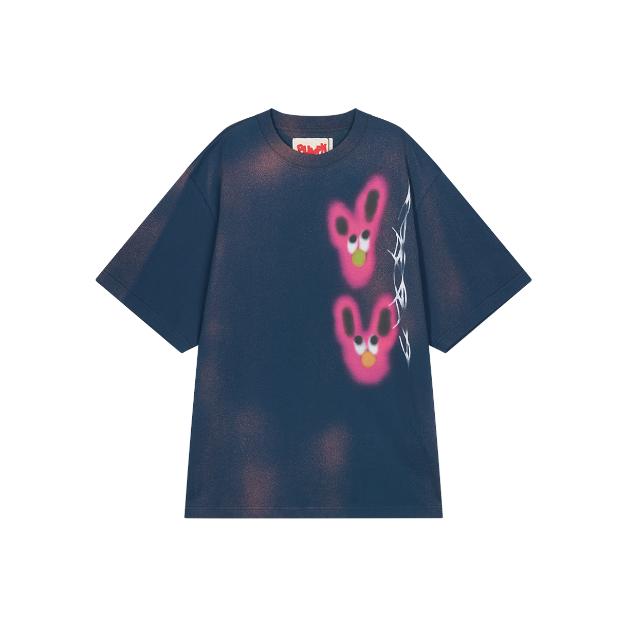 산쿠안즈 S23AWUTS0102 그래픽 숏 슬리브 다크 블루 - 26SS(Sankuanz S23AWUTS0102 Graphic Short Sleeve Dark Blue - 26SS)