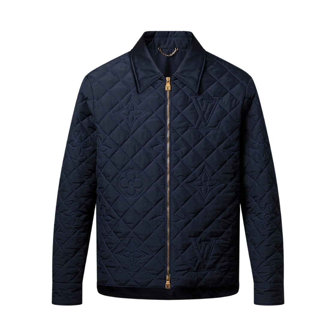 루이비통 퀼티드 모노그램 오버셔츠 다크 나이트 블루(Louis Vuitton Quilted Monogram Overshirt Dark Night Blue)