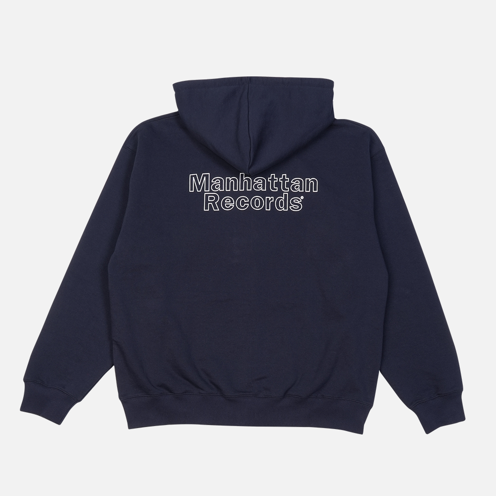 맨하탄 레코즈 라인 로고 집업 후디 - 네이비(Manhattan Records Line Logo Zip Up Hoodie - Navy) - 3