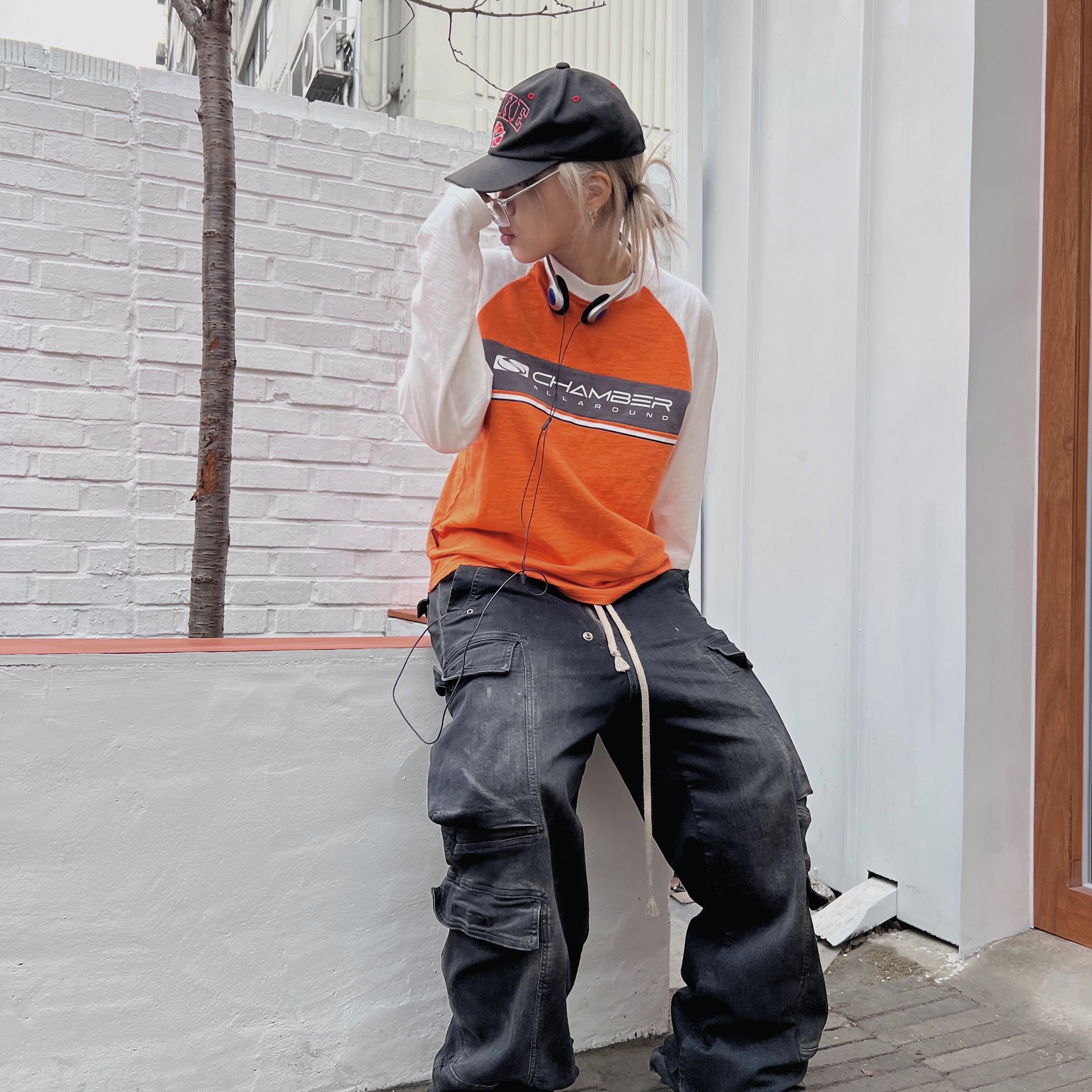 SPORT CHAMBER SC Node T-shirt ORANGE 착용 스타일 - 1