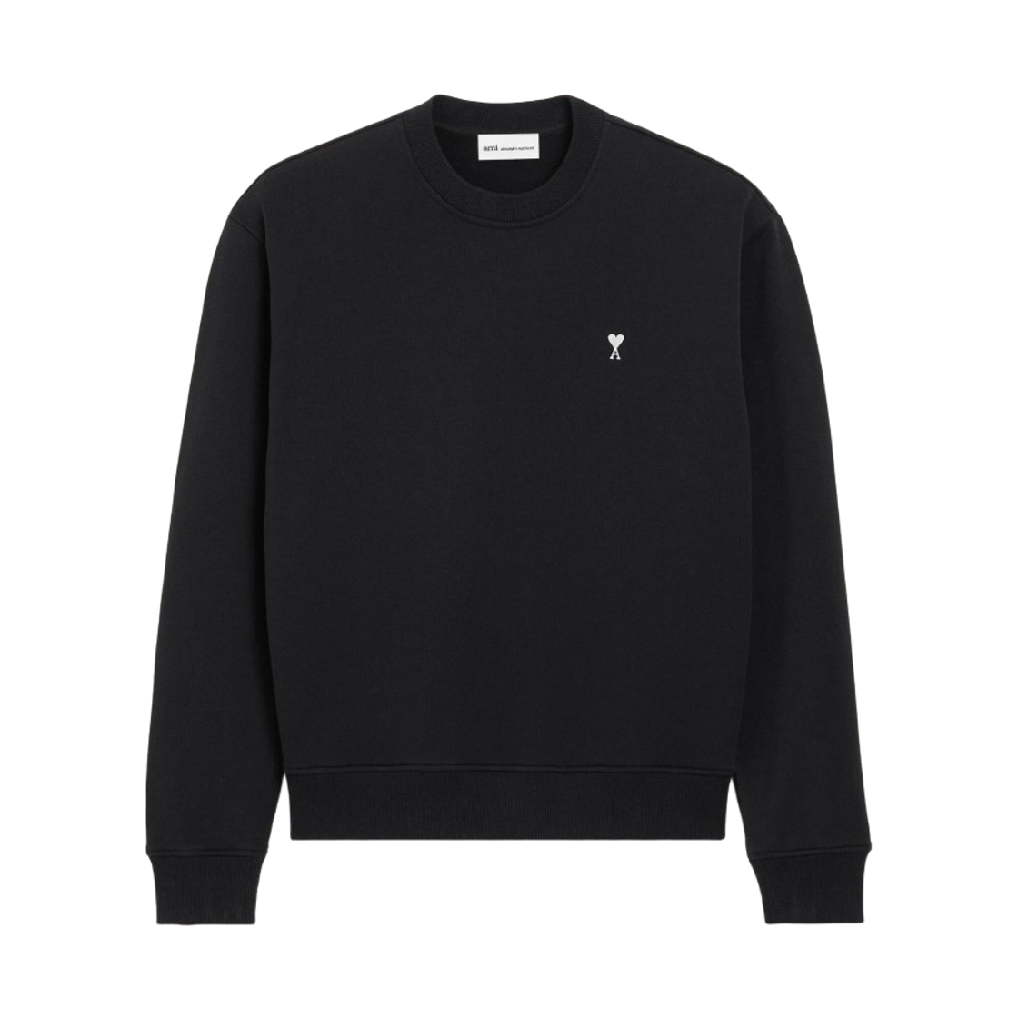 HSW763-730-045 AMI de Coeur Cotton Sweatshirt Black White Cream