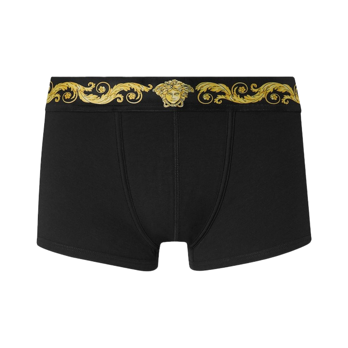 베르사체 프린티드 코튼 저지 트렁크 블랙 골드(Versace Printed Cotton Jersey Trunks Black Gold)