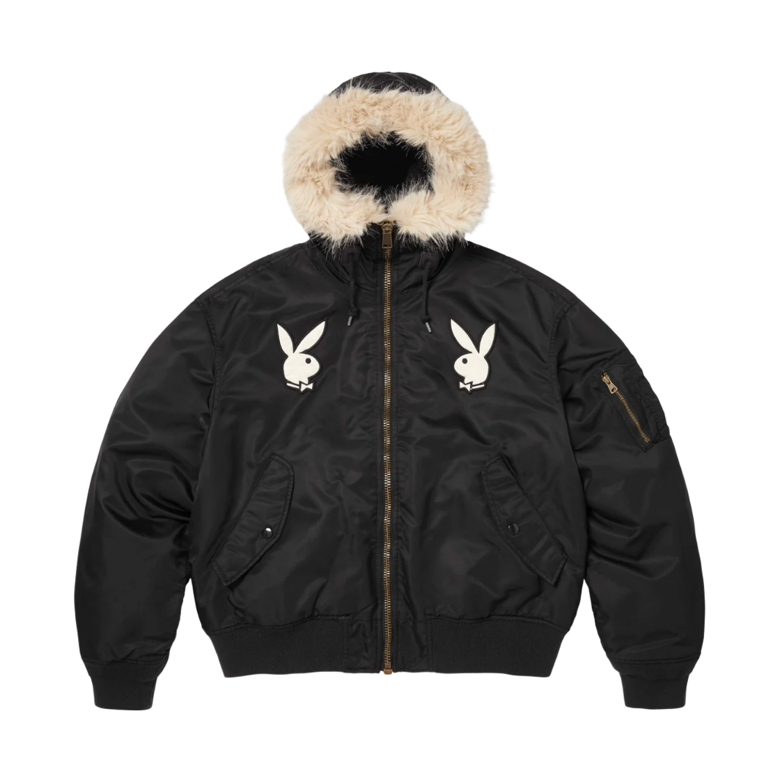 슈프림 x 플레이보이 후드 MA-1 블랙 - 26SS