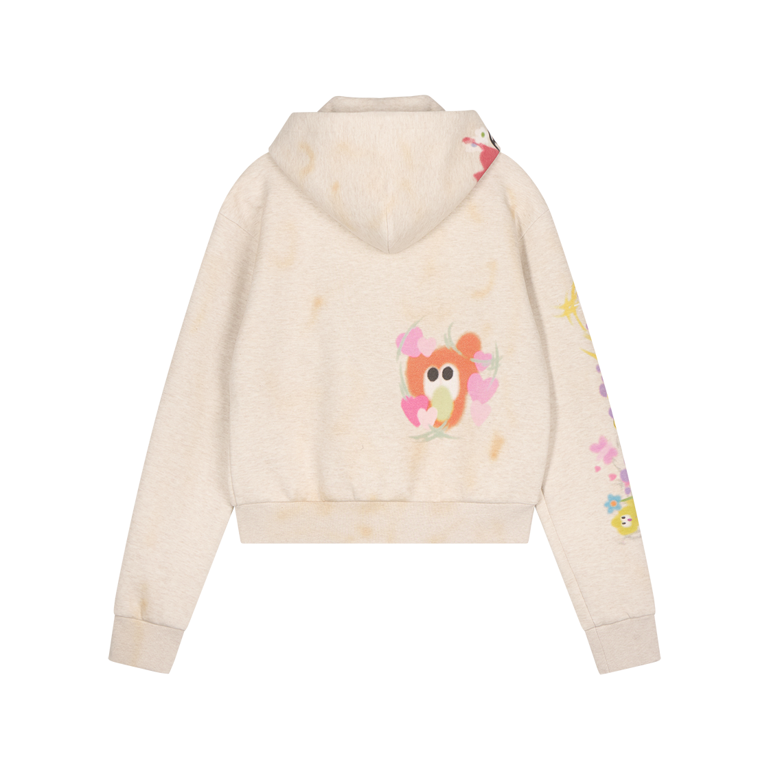 산쿠안즈 B26SSUTZ0101 그래픽 집업 후디 베이지 - 26SS(Sankuanz B26SSUTZ0101 Graphic Zip Up Hoodie Beige - 26SS) - 2