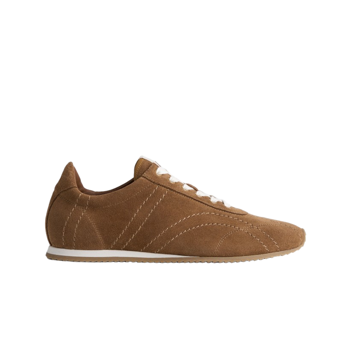 262-WAS0324-LE0027-362 (W) Toteme Flex Suede Sneakers Copper