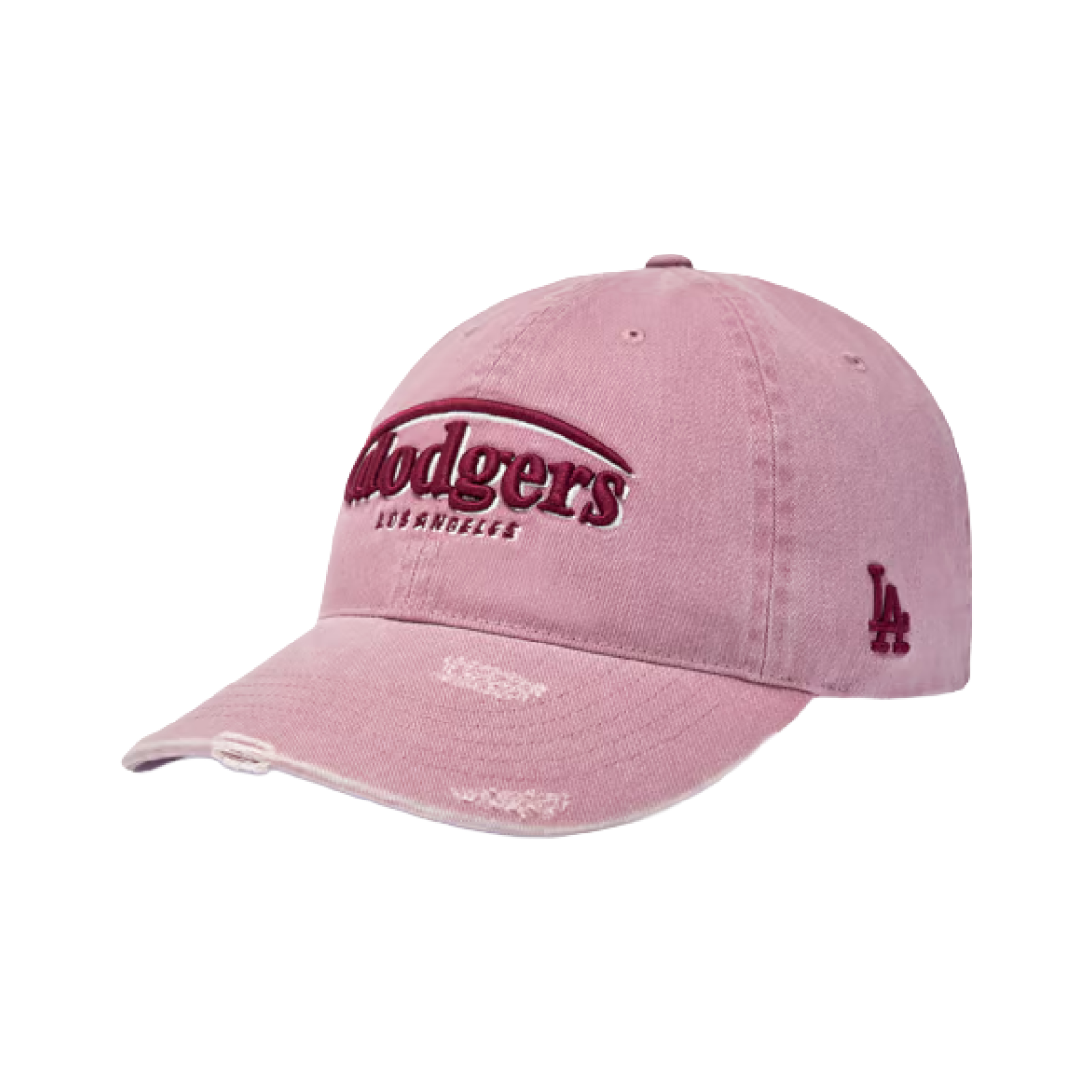 MLB 빈티지 데미지 커브 로고 언스트럭쳐 볼캡 LA다저스 핑크(MLB Vintage Damage Curve Logo Unstructured Ball Cap LA Dodgers Pink)
