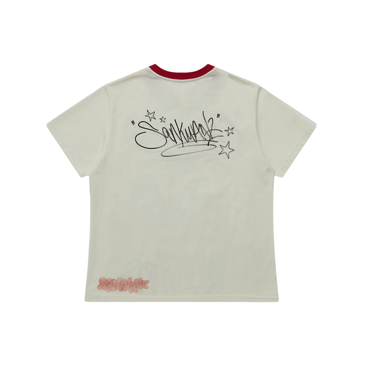 산쿠안즈 우먼 S24AWFTS0103 그래픽 숏 슬리브 베이지 - 26SS(Sankuanz Women S24AWFTS0103 Graphic Short Sleeve Beige - 26SS) - 2