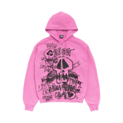 Stussy Skulls Pigment Dyed Zip Hoodie Pink