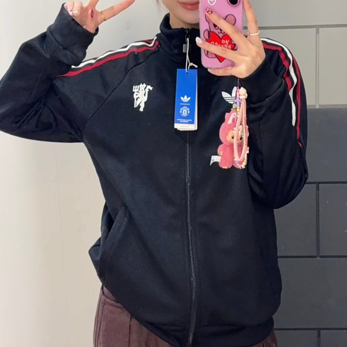 Adidas Manchester United Originals Track Top Black - KR Sizing (Non Marking Ver.) 착용 스타일