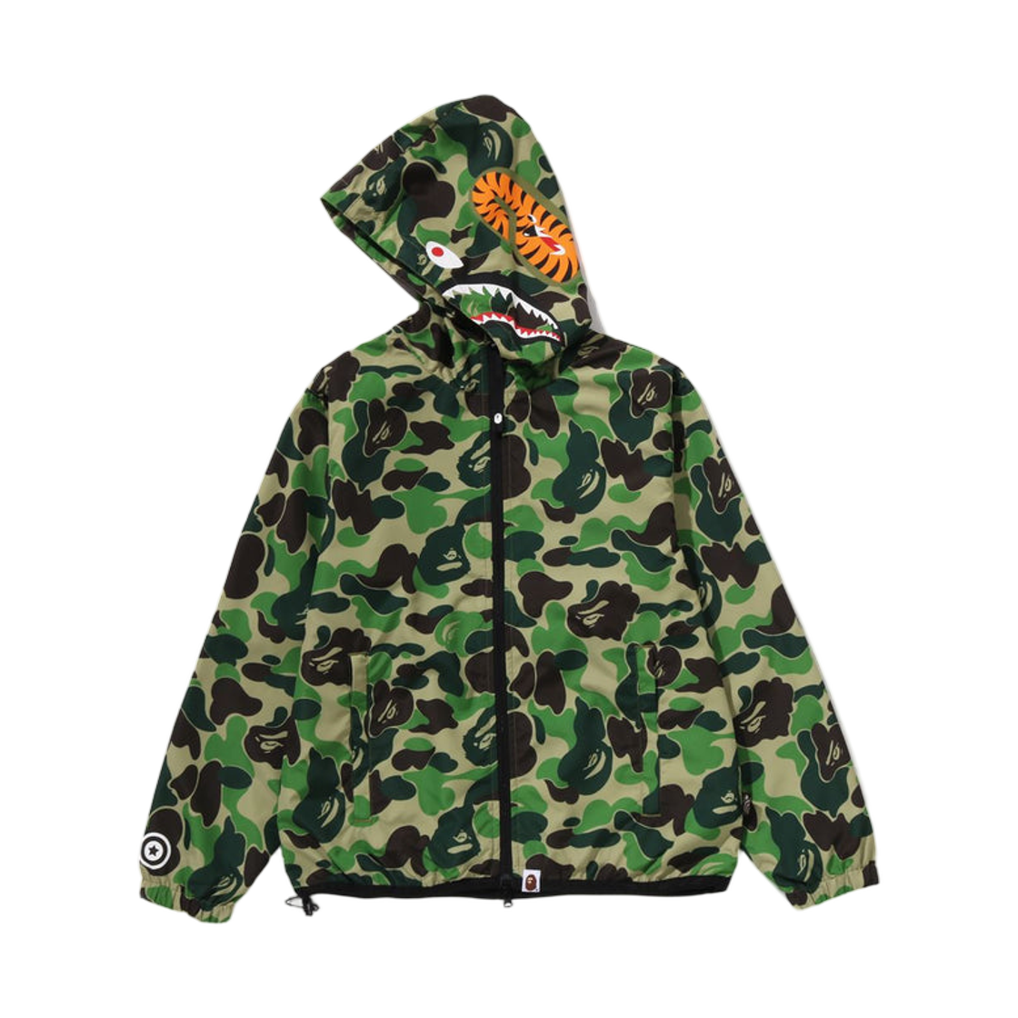 (W) 베이프 ABC 카모 샤크 후드 자켓 그린((W) BAPE ABC Camo Shark Hoodie Jacket Green) - 2