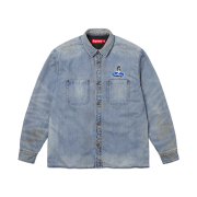 Supreme Quilted Lined Denim Snap Shirt Dirty Indigo - 26SS