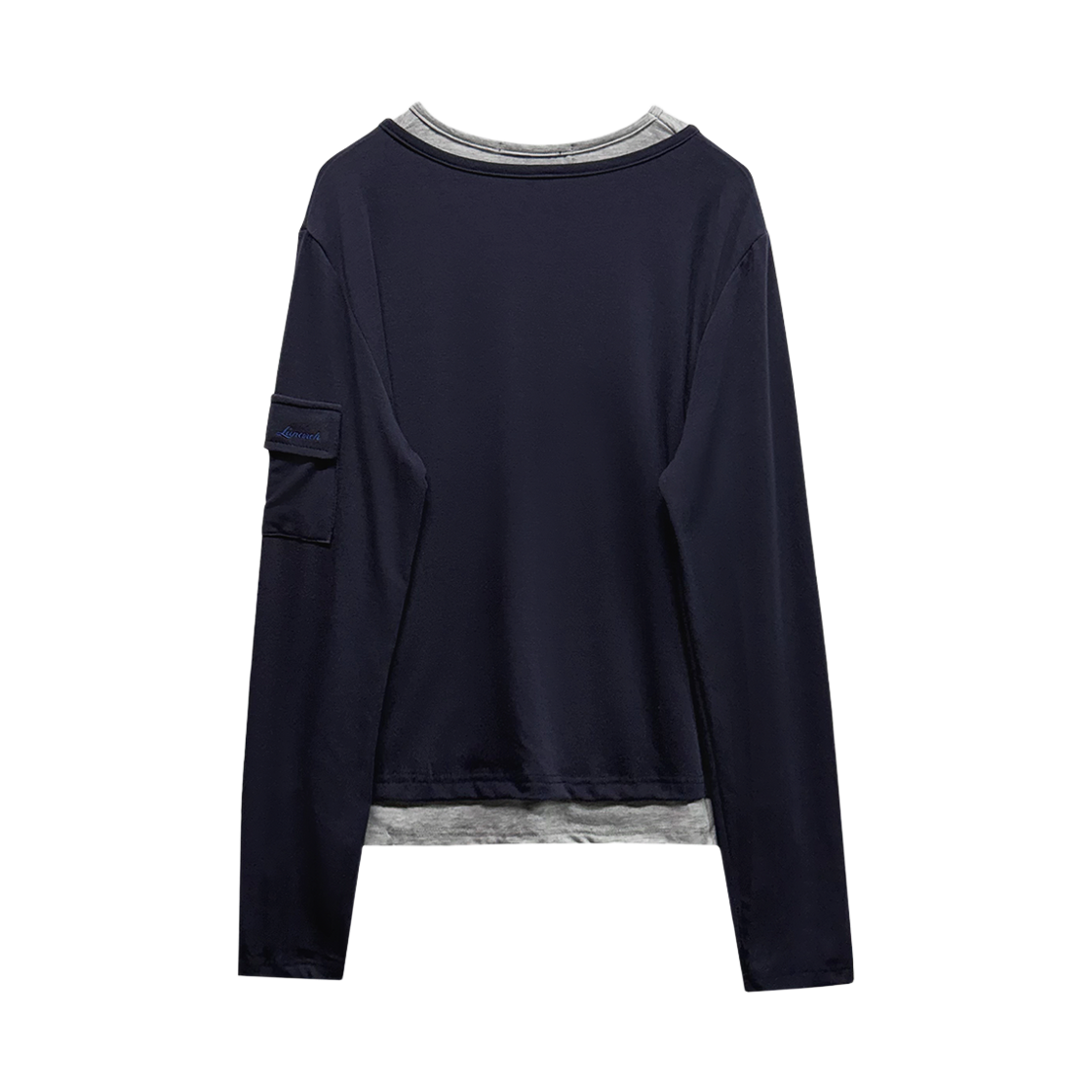 랜 아카이브 0105 레이어드 헨리넥 롱슬리브 - 네이비(LAN ARCHIVE 0105 Layered Henley Neck Long Sleeve - Navy) - 2