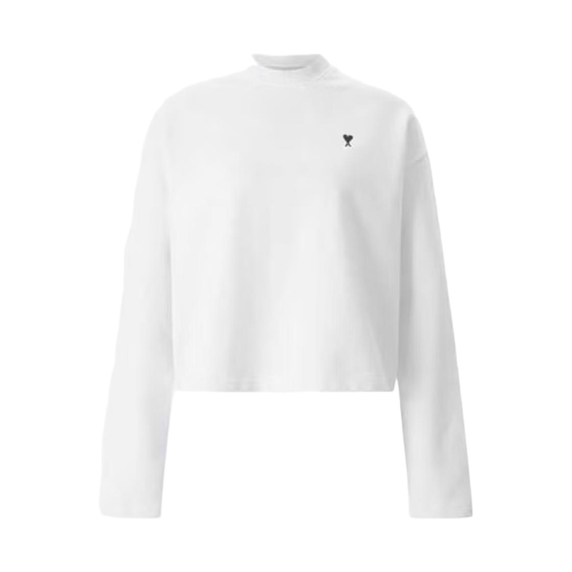 FSW766-730-100 (W) AMI de Coeur Cotton Fleece Sweatshirt White Black