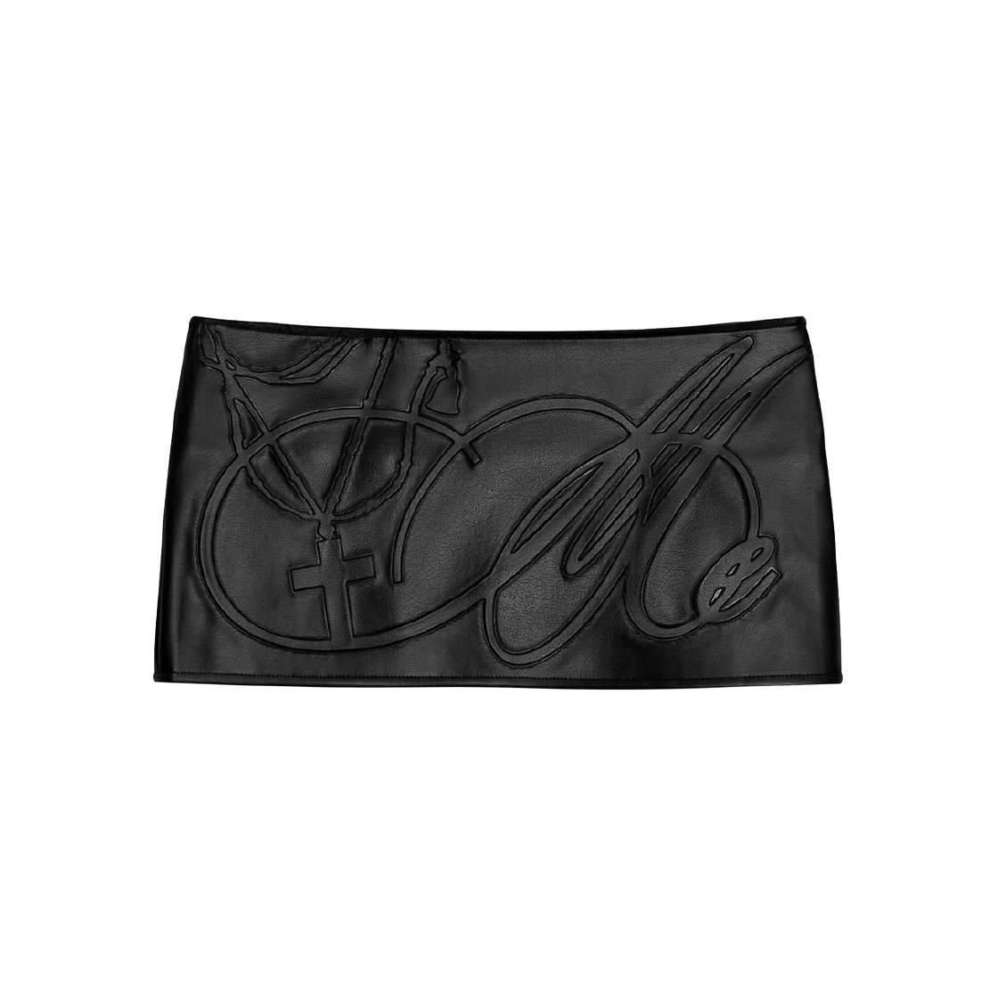 Bonnae-185 Bonnae Embossed Micro Pleated Skirt Black