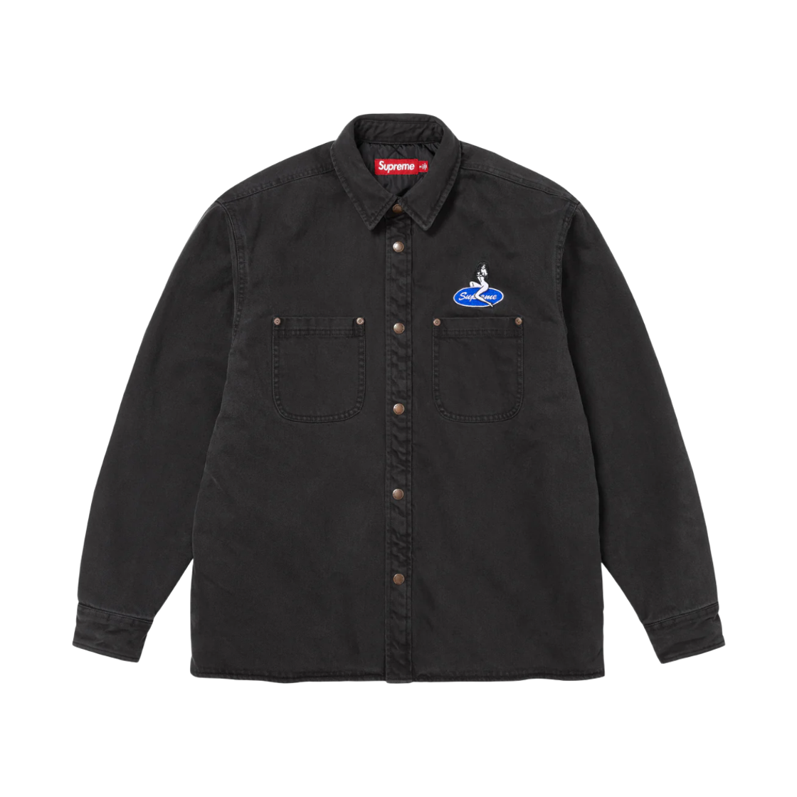 슈프림 퀼티드 라인드 데님 스냅 셔츠 워시드 블랙 - 26SS(Supreme Quilted Lined Denim Snap Shirt Washed Black - 26SS) - 1