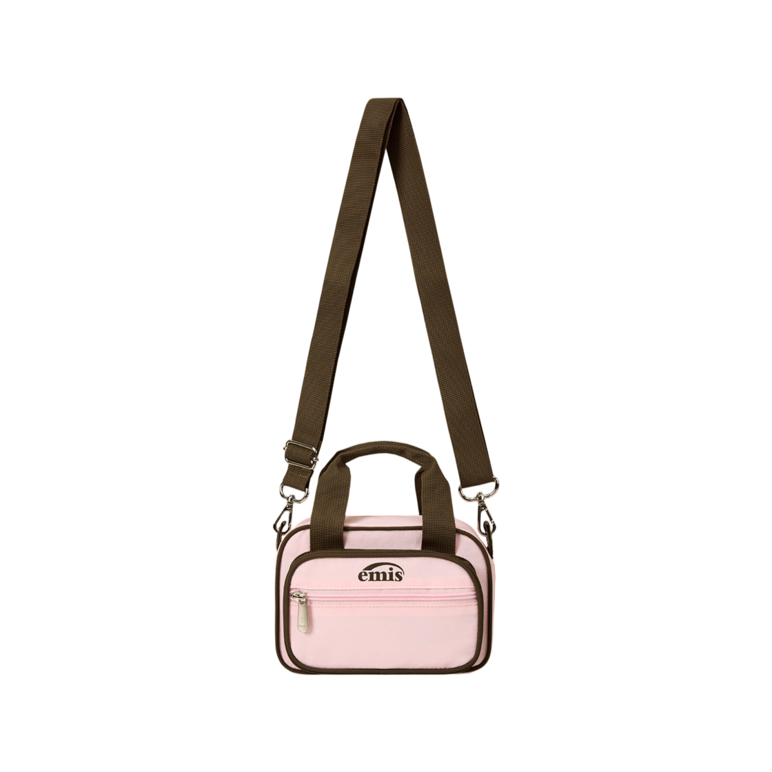 이미스 나일론 컬러 블록 미니 크로스백 핑크(Emis Nylon Color Block Mini Cross Bag Pink)