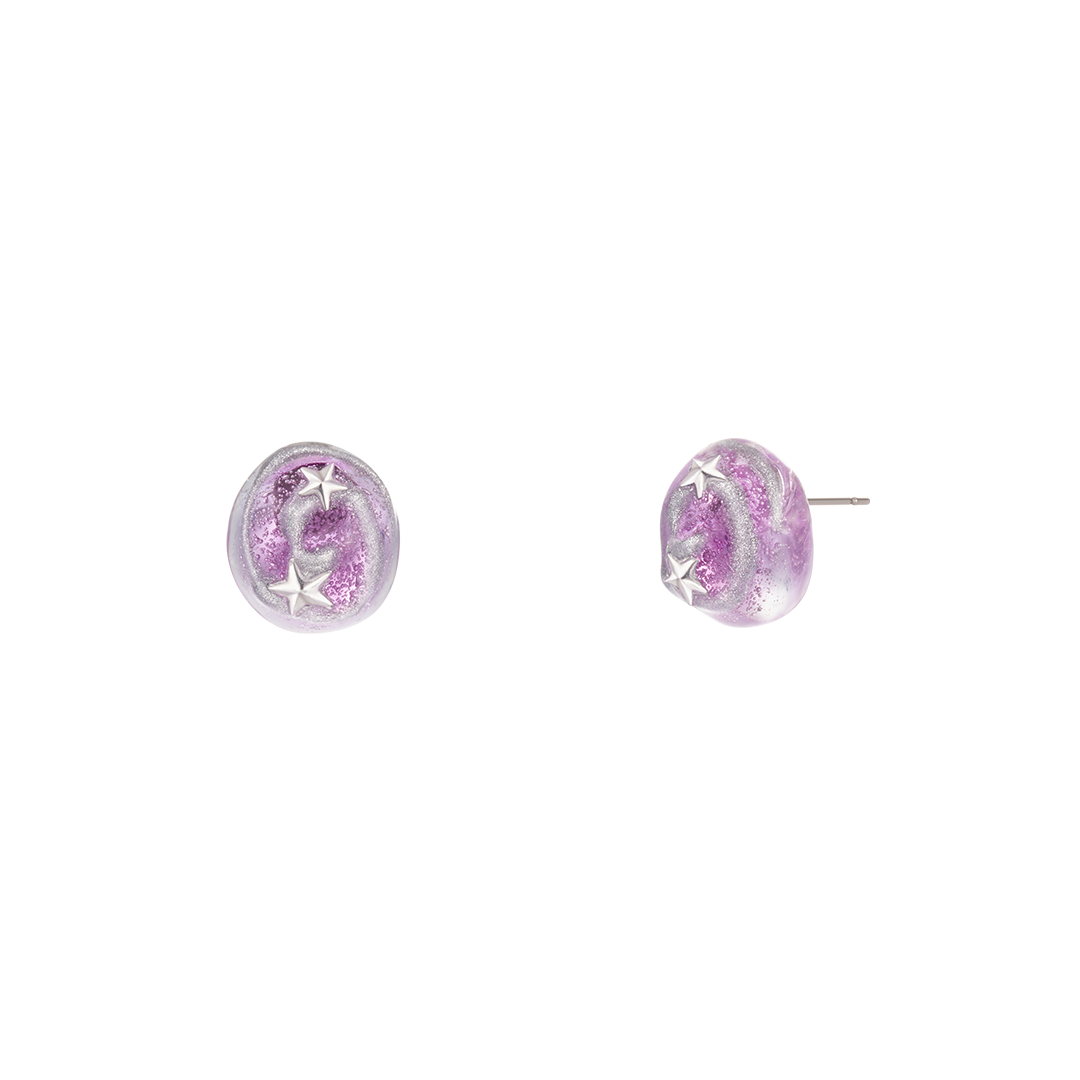 26SSJERMOOPUFF Nff Moonrise Earrings Purple