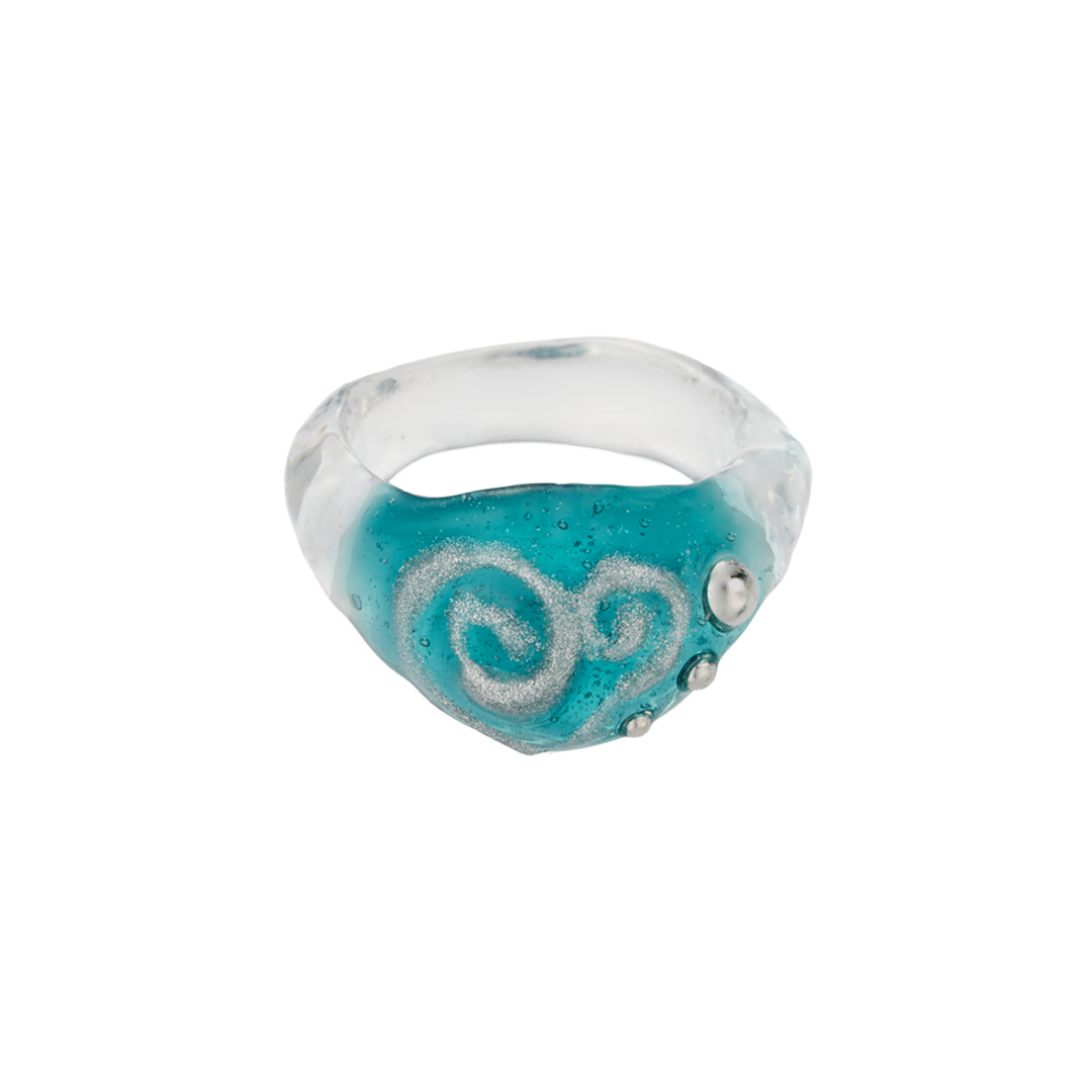 26SSJRGHEABLFF Nff Heartwave Ring Blue