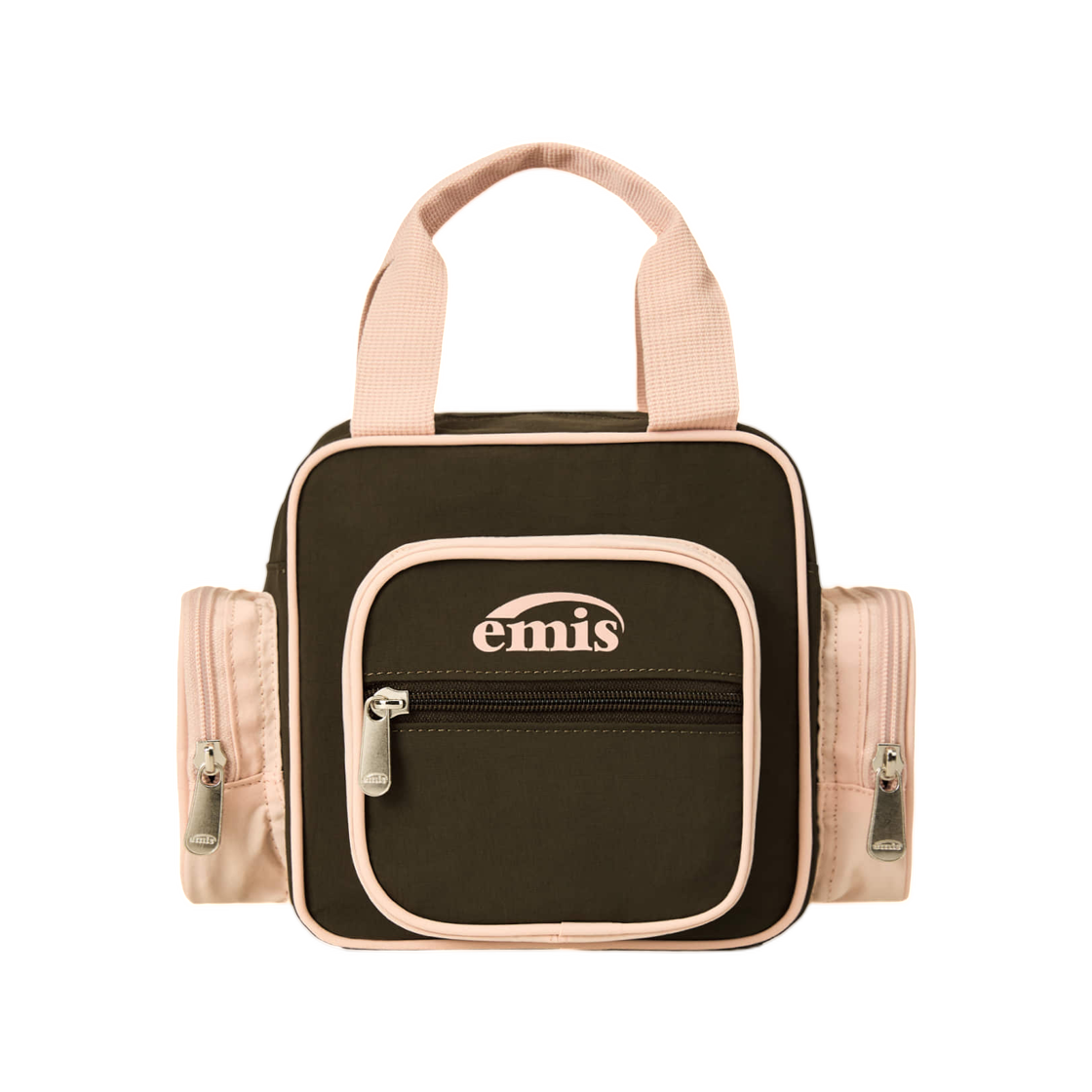 이미스 나일론 컬러 블록 토트백 브라운(Emis Nylon Color Block Tote Bag Brown)