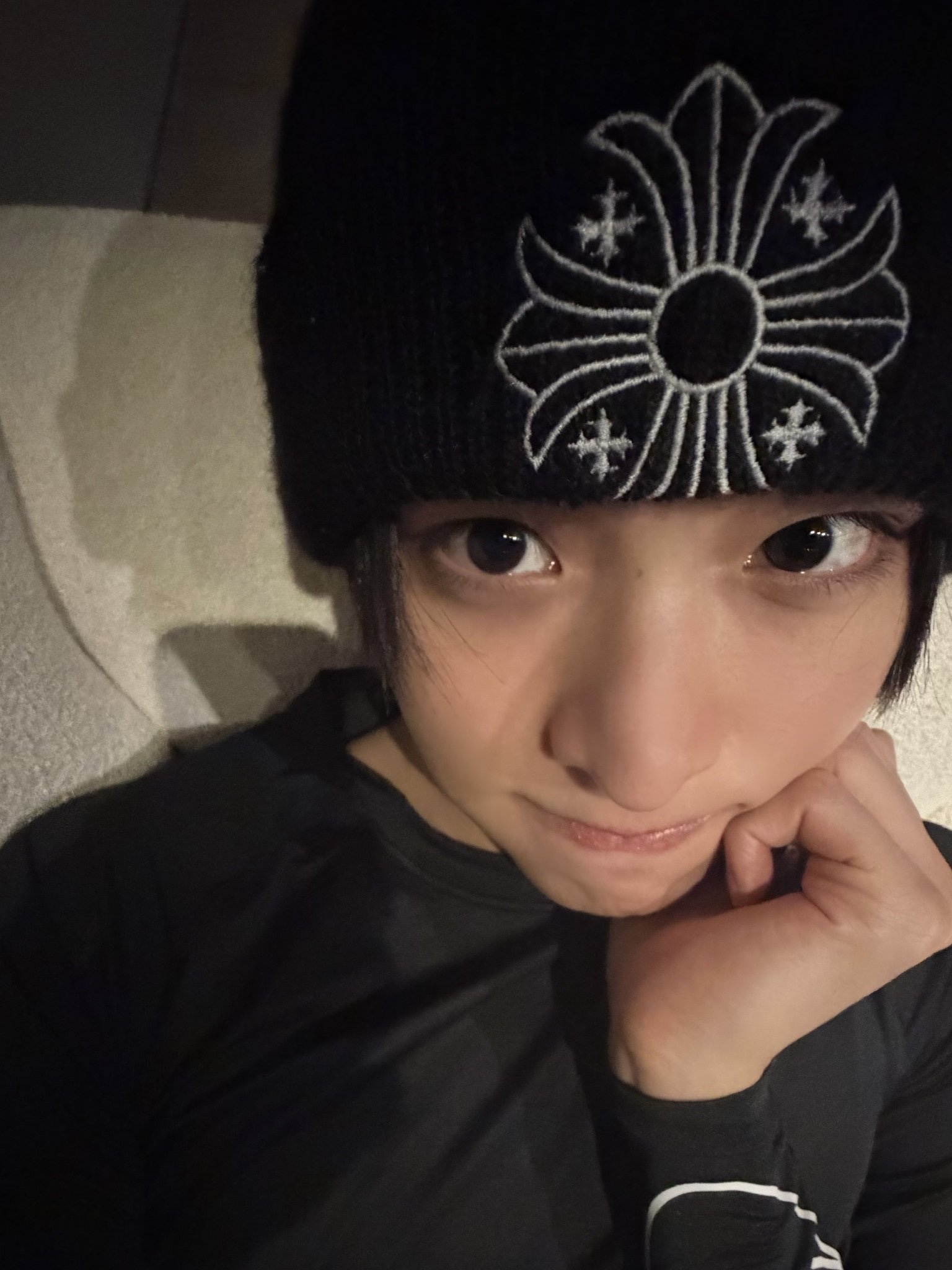 Chrome Hearts Wool Beanie Black White 착용 스타일 - 2