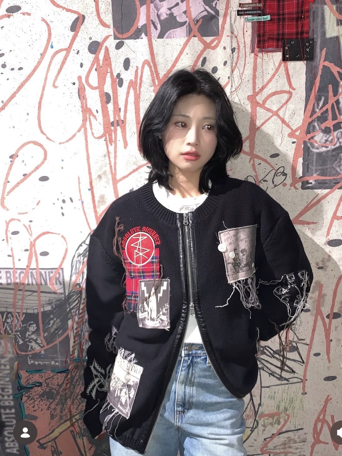 자라 x 앤더슨벨 자카드 패치 가디건 블랙 | Zara | KREAM
