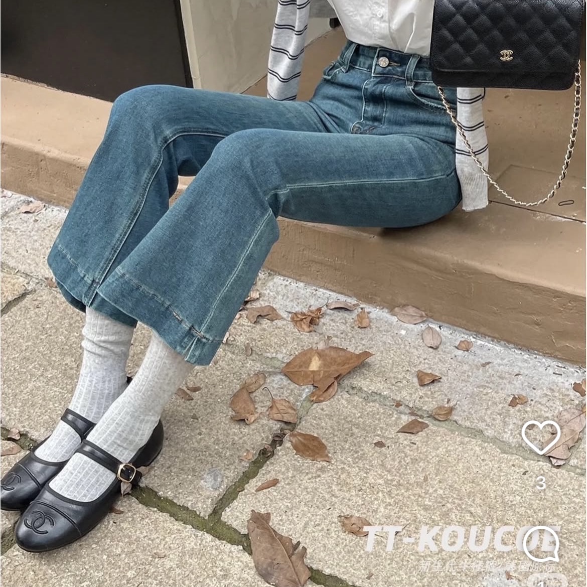 (W) Chanel Mary Janes Lambskin & Black 착용 스타일