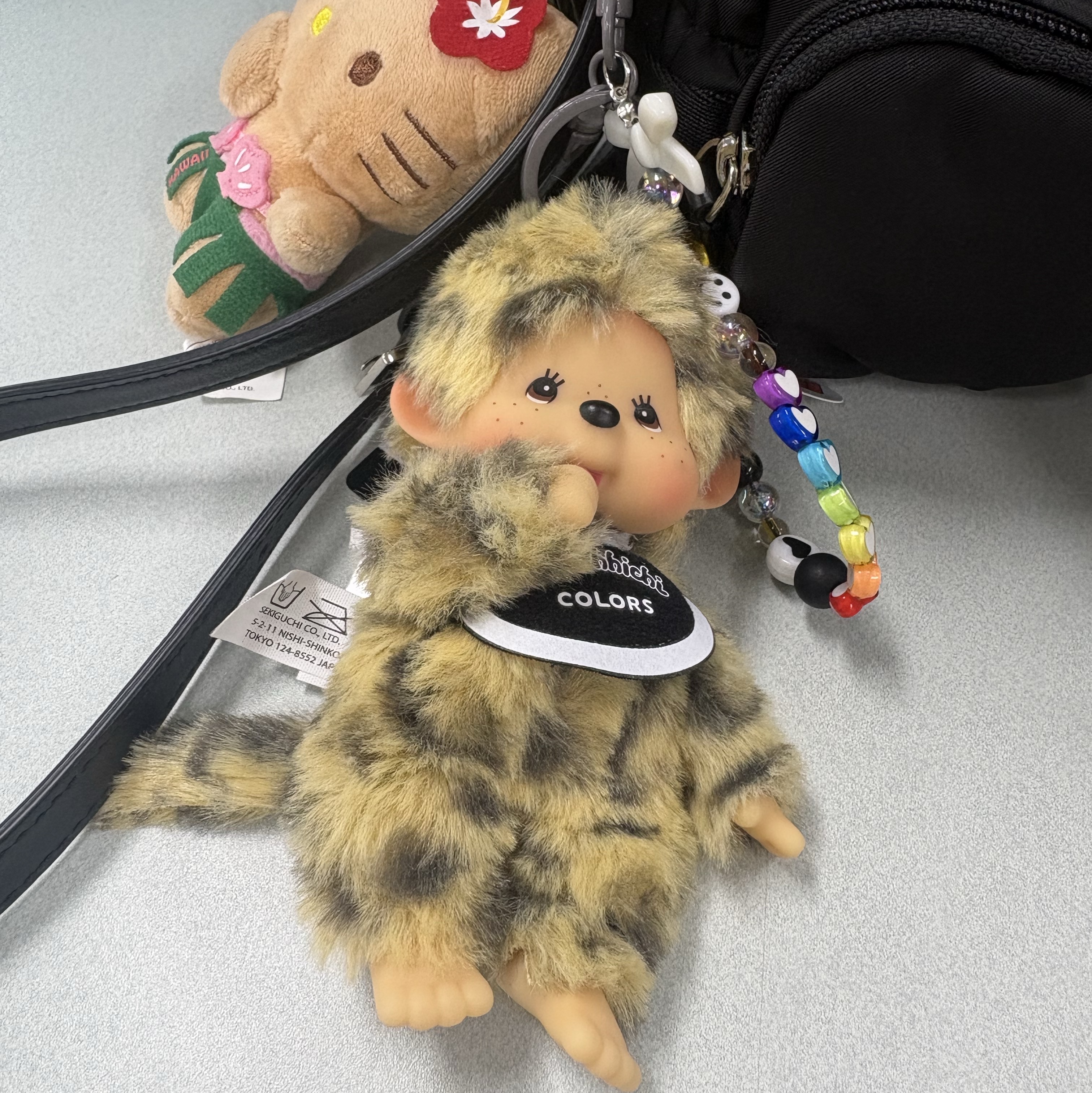 Monchhichi Colors Keychain Leopard Print 착용 스타일