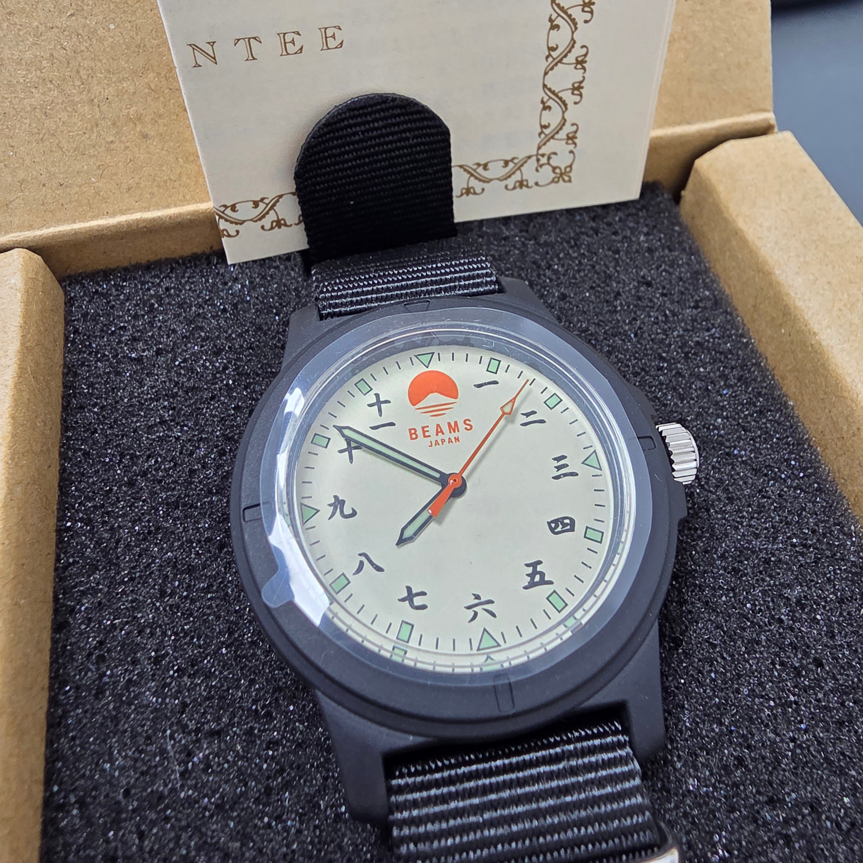 Beams Original Chinese Numerals Watch Black 착용 스타일 - 2