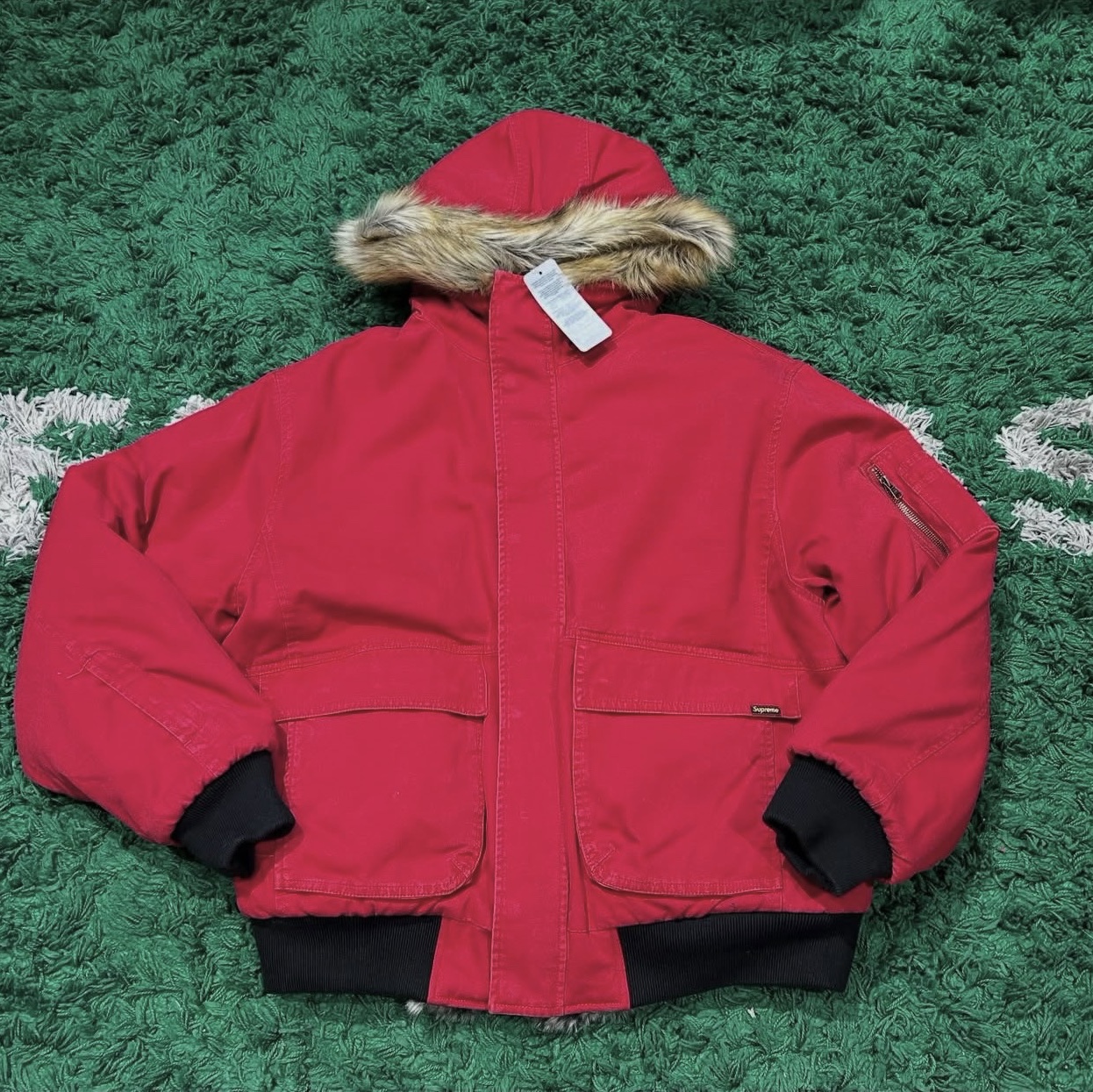Supreme Reversible Faux Fur Hooded Work Jacket Denim - 26SS 착용 스타일 - 1