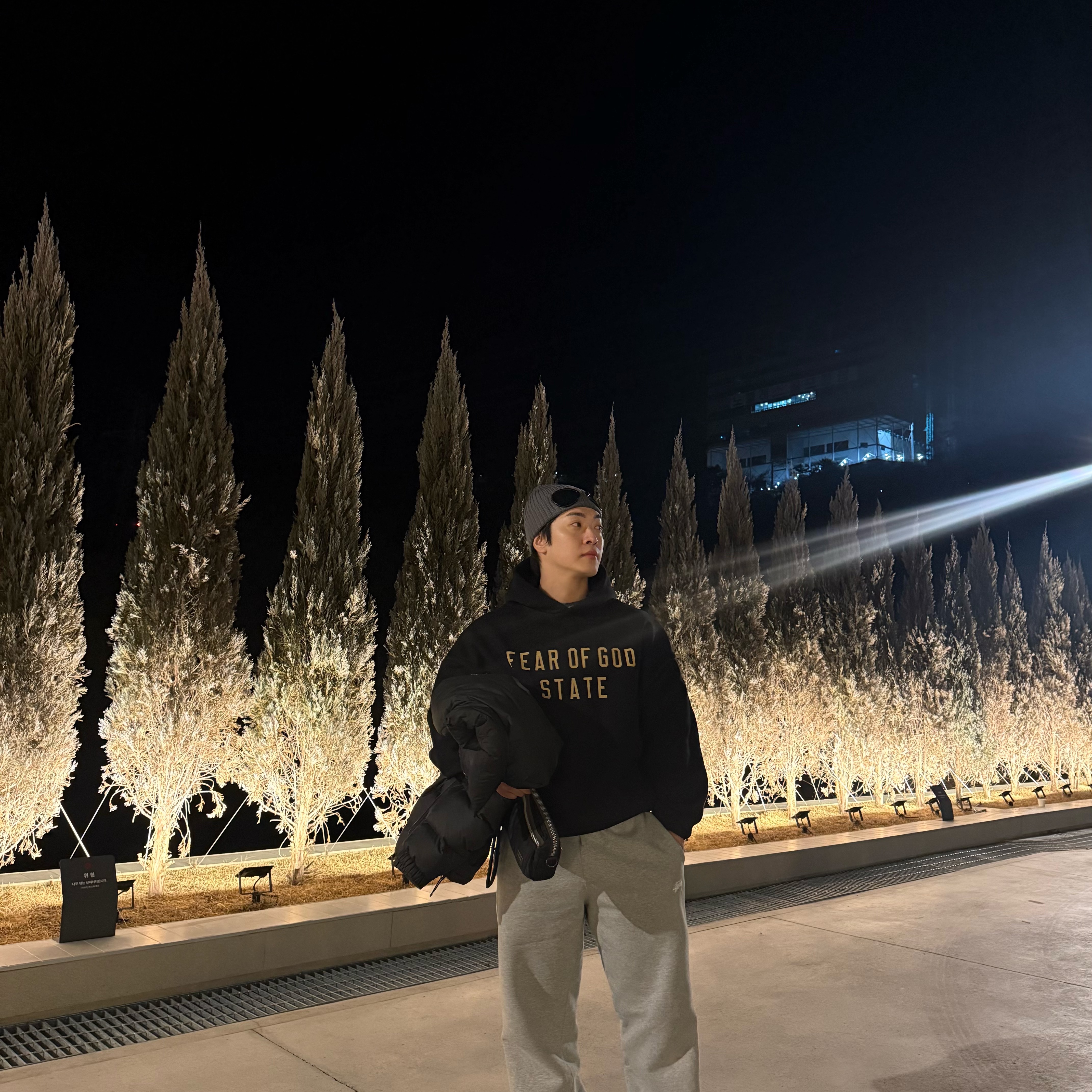 Essentials Fleece State Hoodie Black - 24FW 착용 스타일