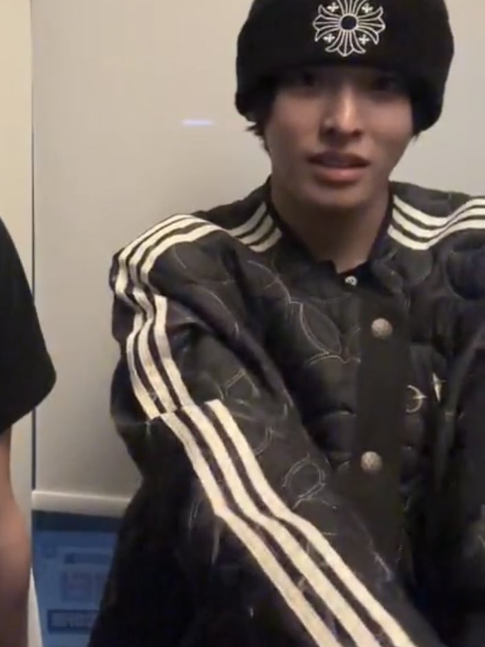 Adidas x Thug Club Padded Jacket Black Silver Metallic - KR Sizing, Chrome Hearts Wool Beanie Black White 착용 스타일 - 2
