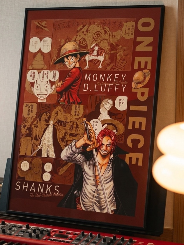 Jump Shop Pop Up One Piece A1 Art Poster Luffy & Shanks 착용 스타일