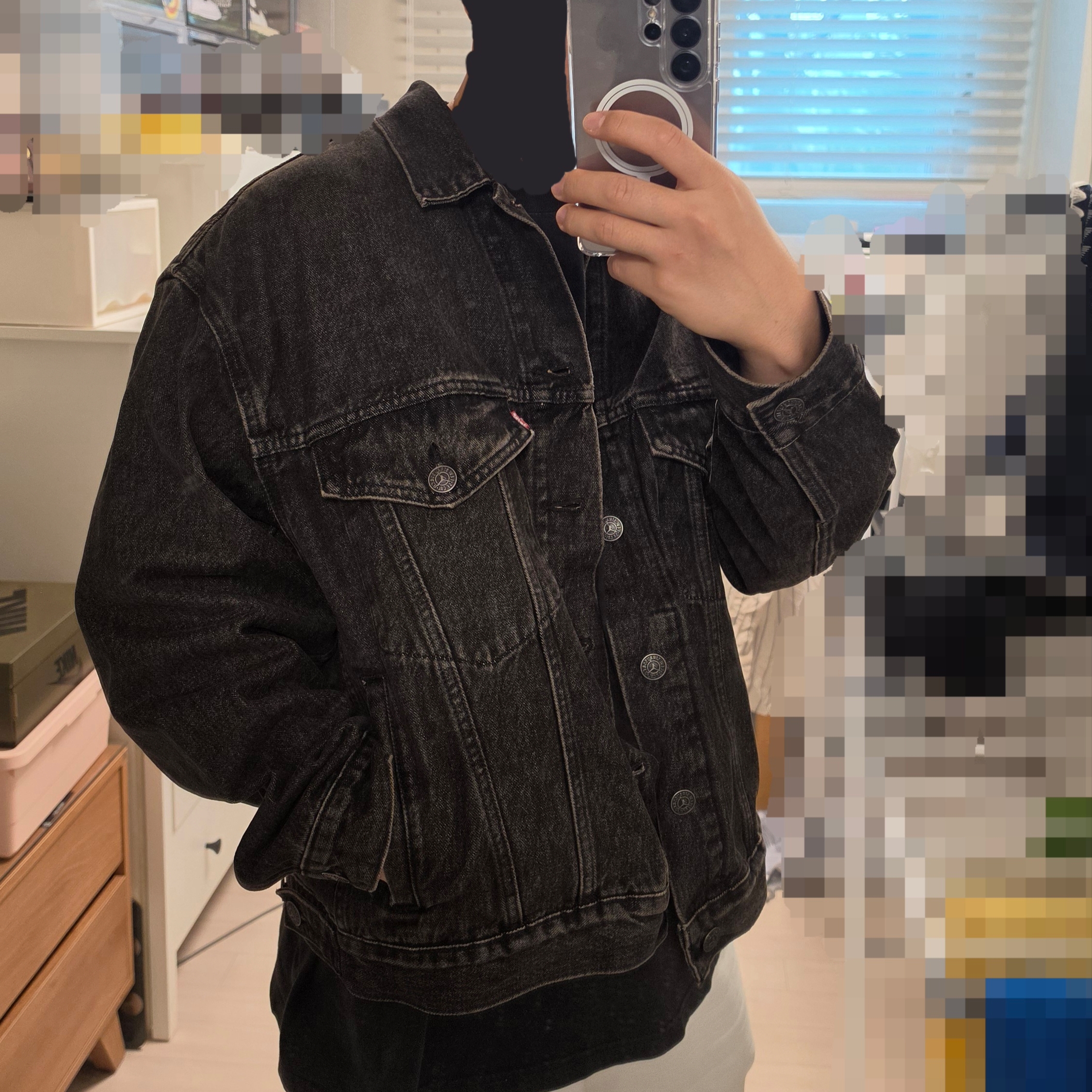Levi's x Jordan Type III Trucker Black 착용 스타일 - 2