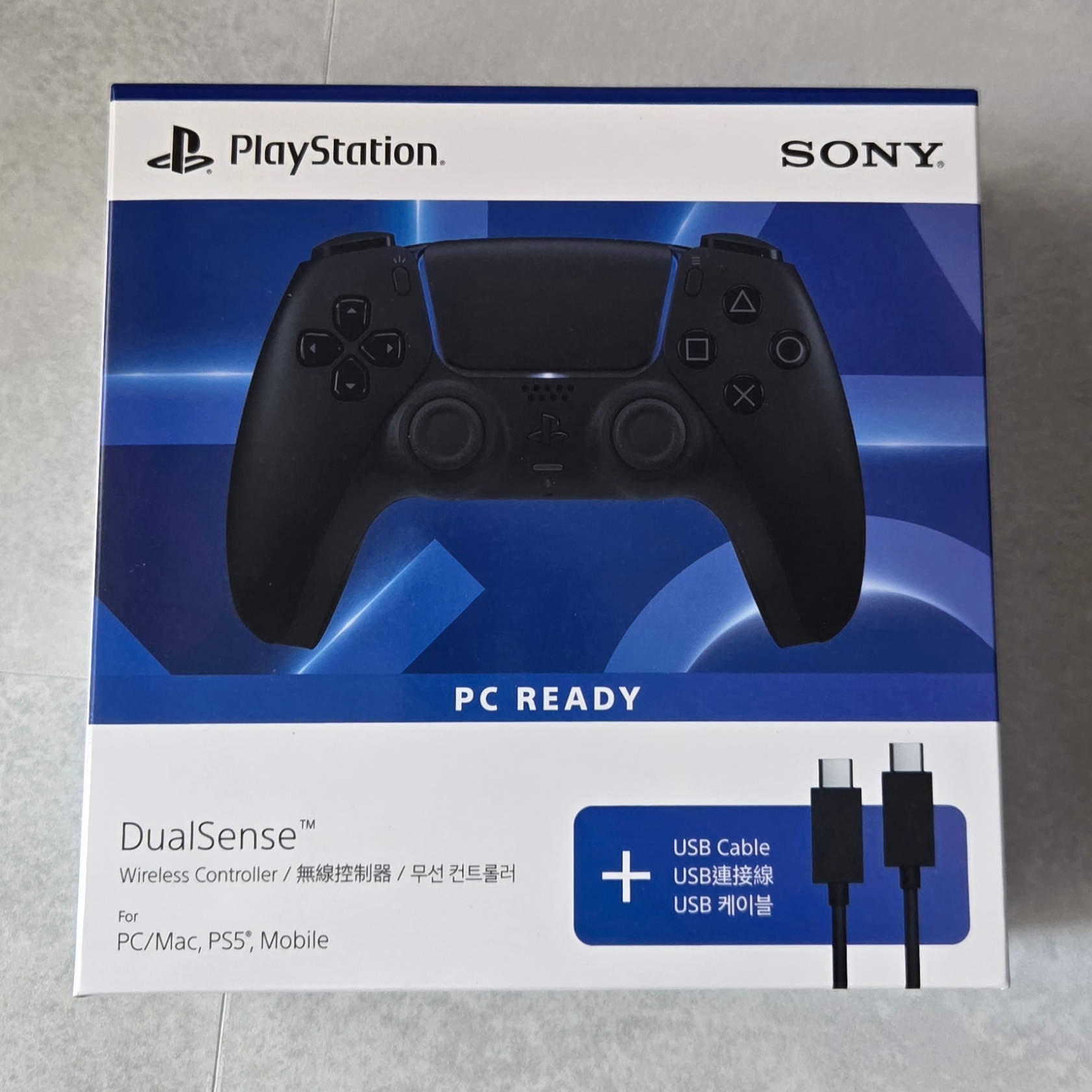PlayStation 5 DualSense Wireless Controller Midnight Black + USB Cable for PC 착용 스타일 - 3