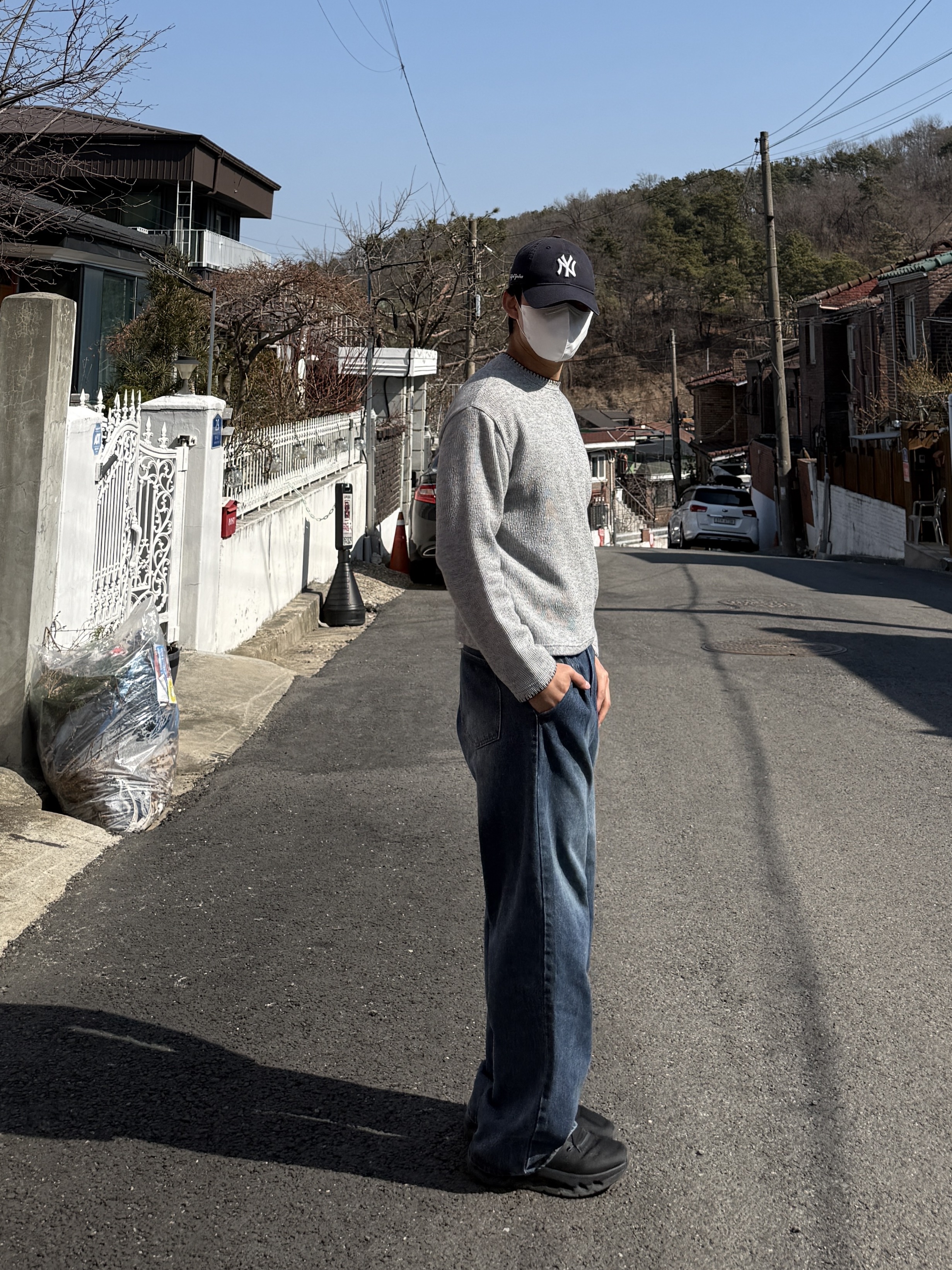 New Era 59Fifty MLB Authentic New York Yankees Game Navy, New Era MLB New York Yankees Pillbox Series Ball Cap Navy 착용 스타일 - 3