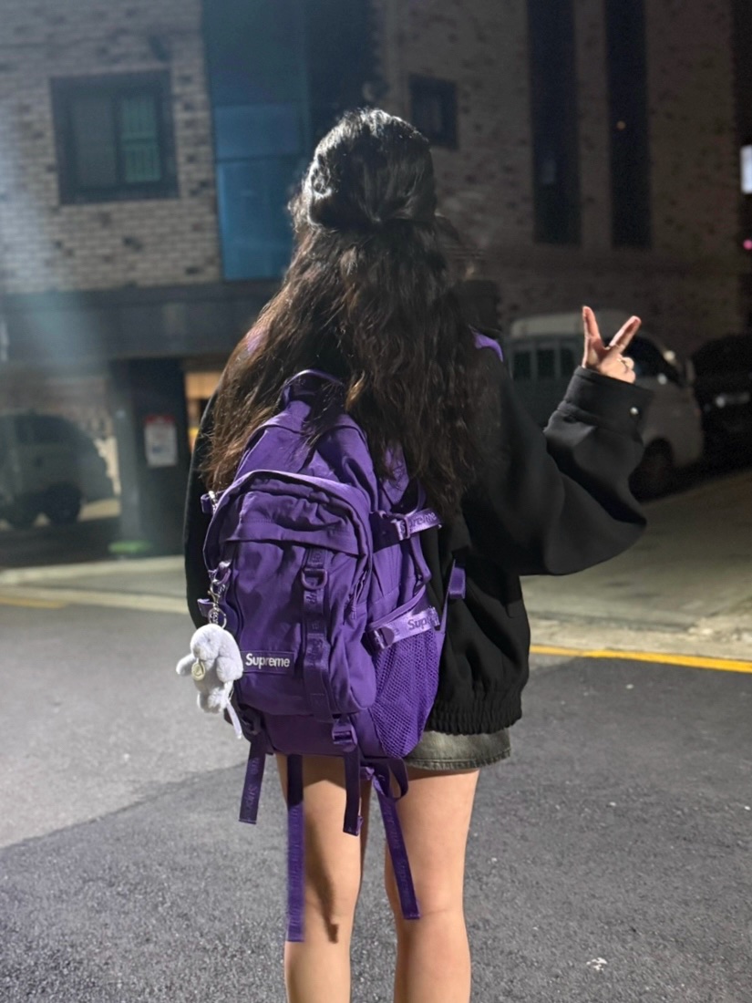 Supreme Backpack Purple - 26SS, Zara x Ader Error Oversize Collar Bomber Jacket Black 착용 스타일