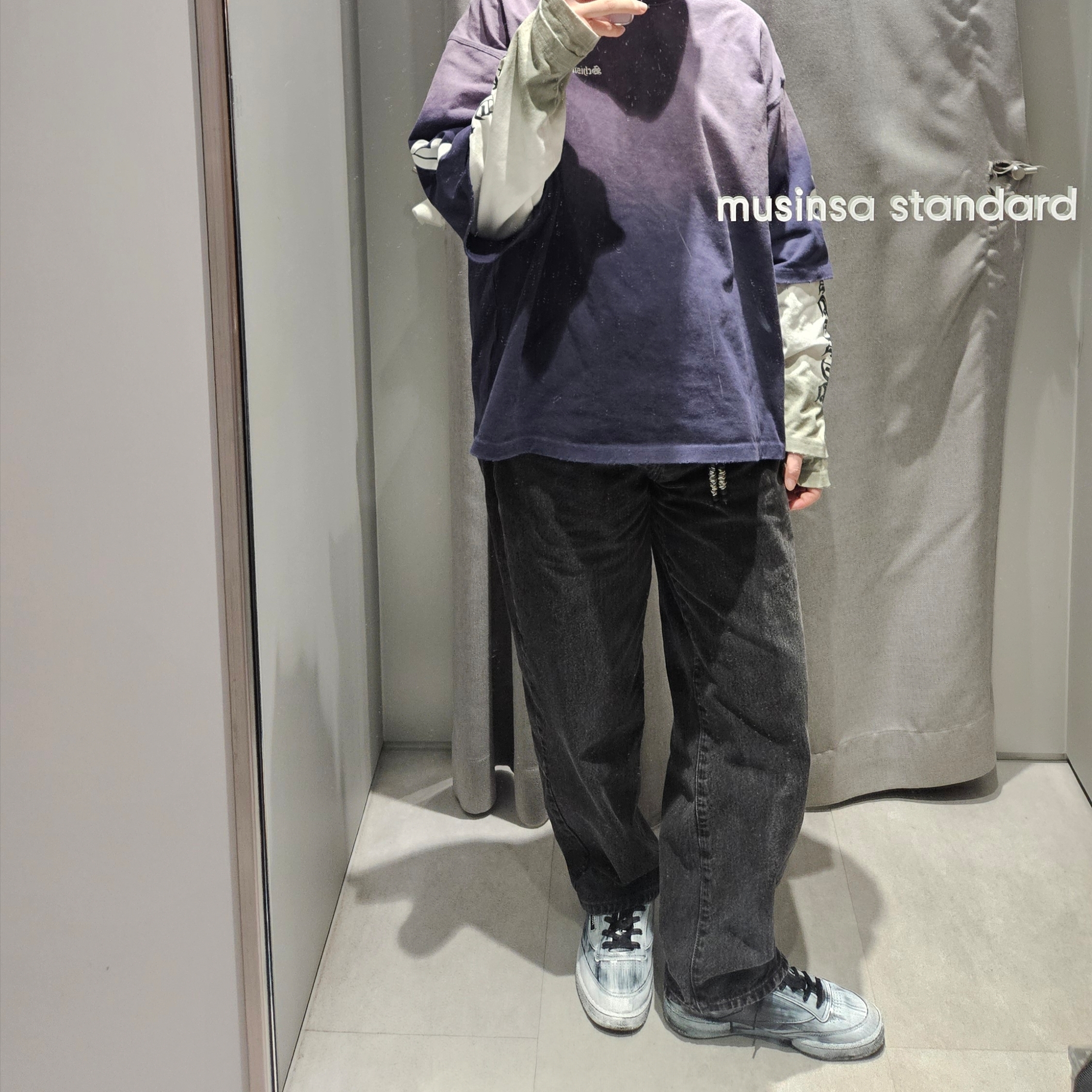 Reebok X NOT4NERD Club C 85 Veiled Black 착용 스타일