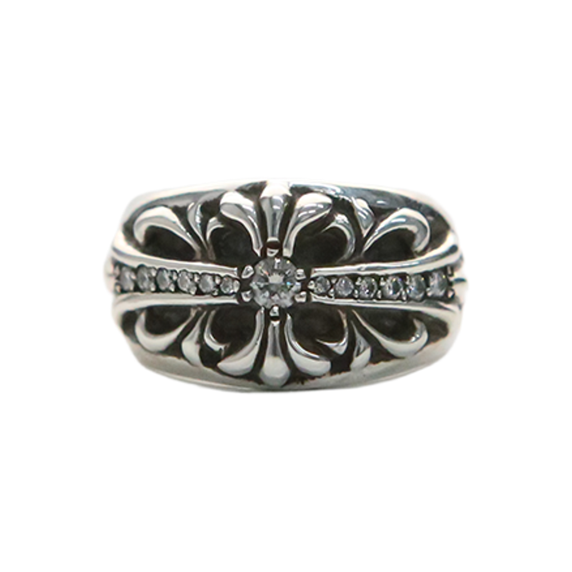 한스룸 크롬하츠 플로랄 크로스 링 파베 다이아몬드(Hansroom Chrome Hearts Floral Cross Ring Pave Diamond) - 1